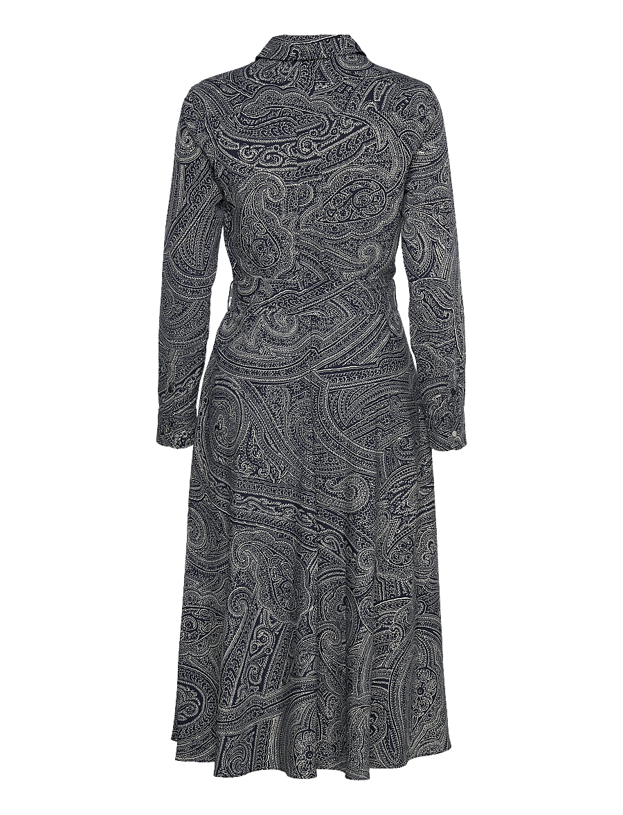 Lauren Ralph Lauren - Paisley Crepe Midi Dress - hemdkleider - navy/cream - 1