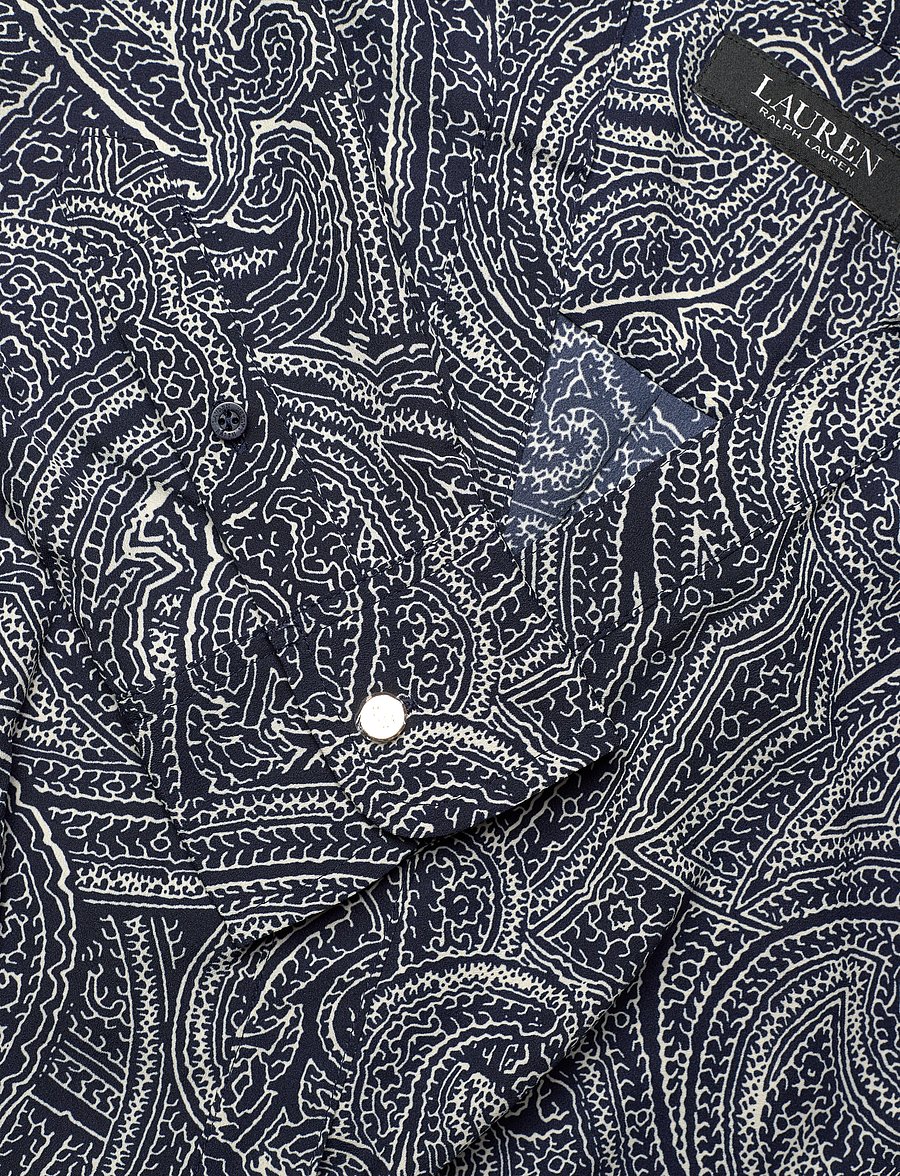Lauren Ralph Lauren - Paisley Crepe Midi Dress - hemdkleider - navy/cream - 2