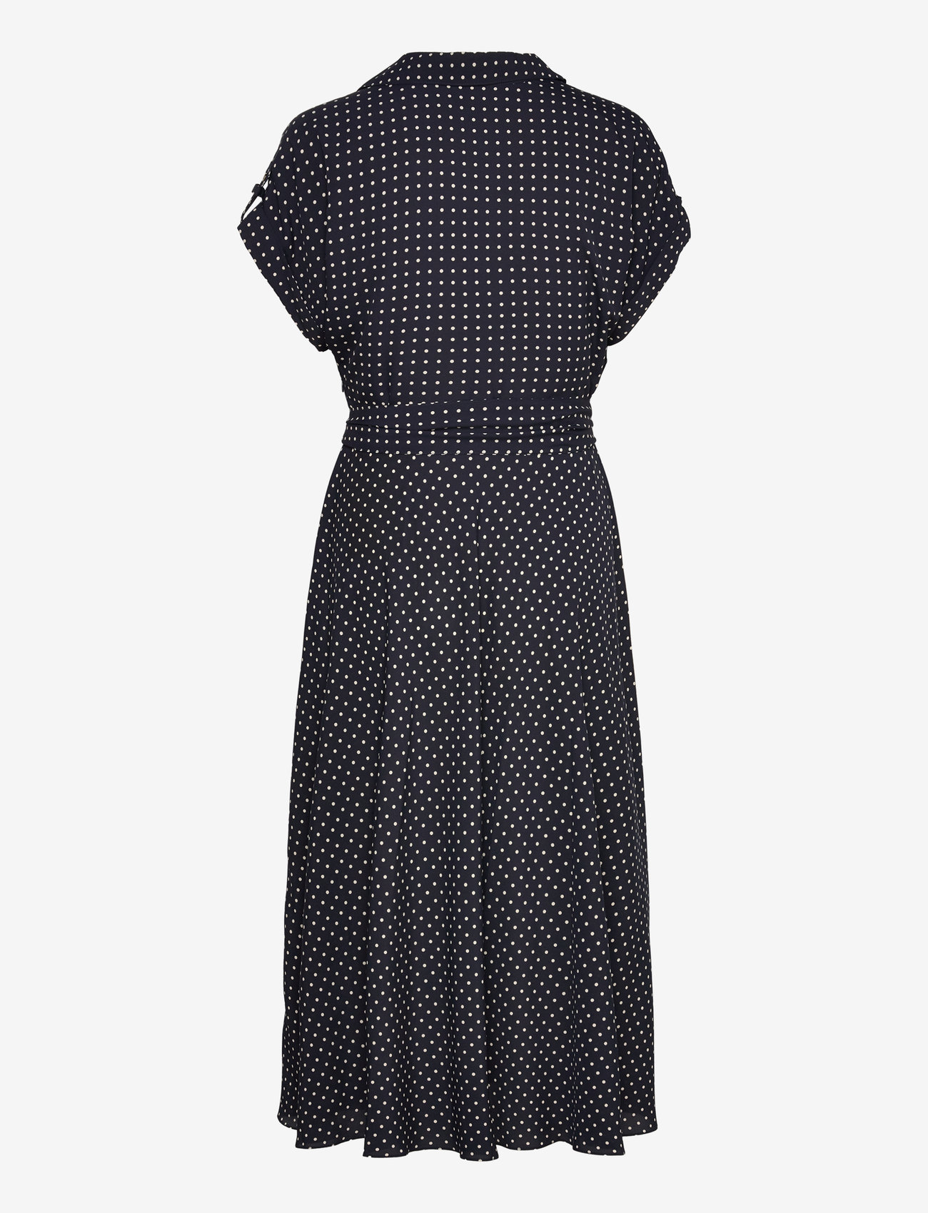Lauren Ralph Lauren Polka-dot Belted Crepe Dress  midi dresses  shop at  Booztlet
