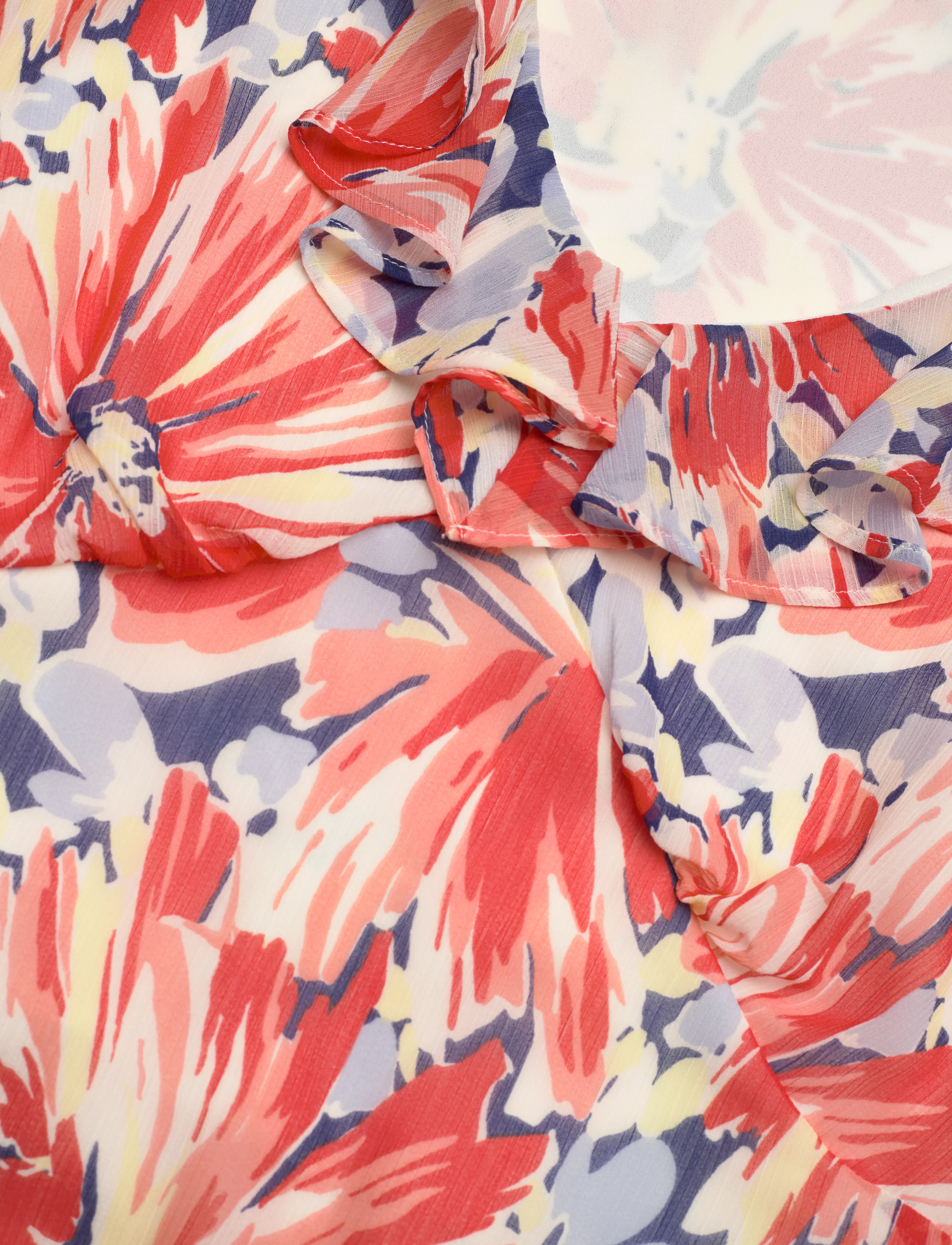 Lauren Ralph Lauren - Floral Georgette Flutter-Sleeve Dress - white multi - 2
