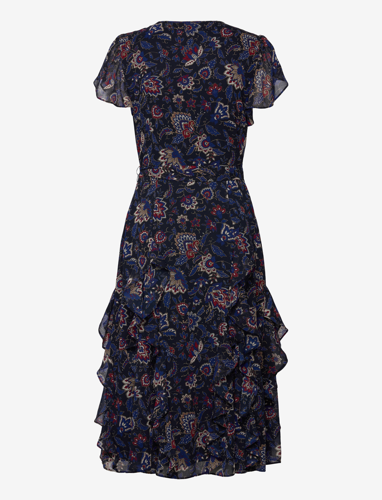 Lauren Ralph Lauren - Floral Ruffle-Trim Georgette Dress - cocktailkjoler - navy multi - 1