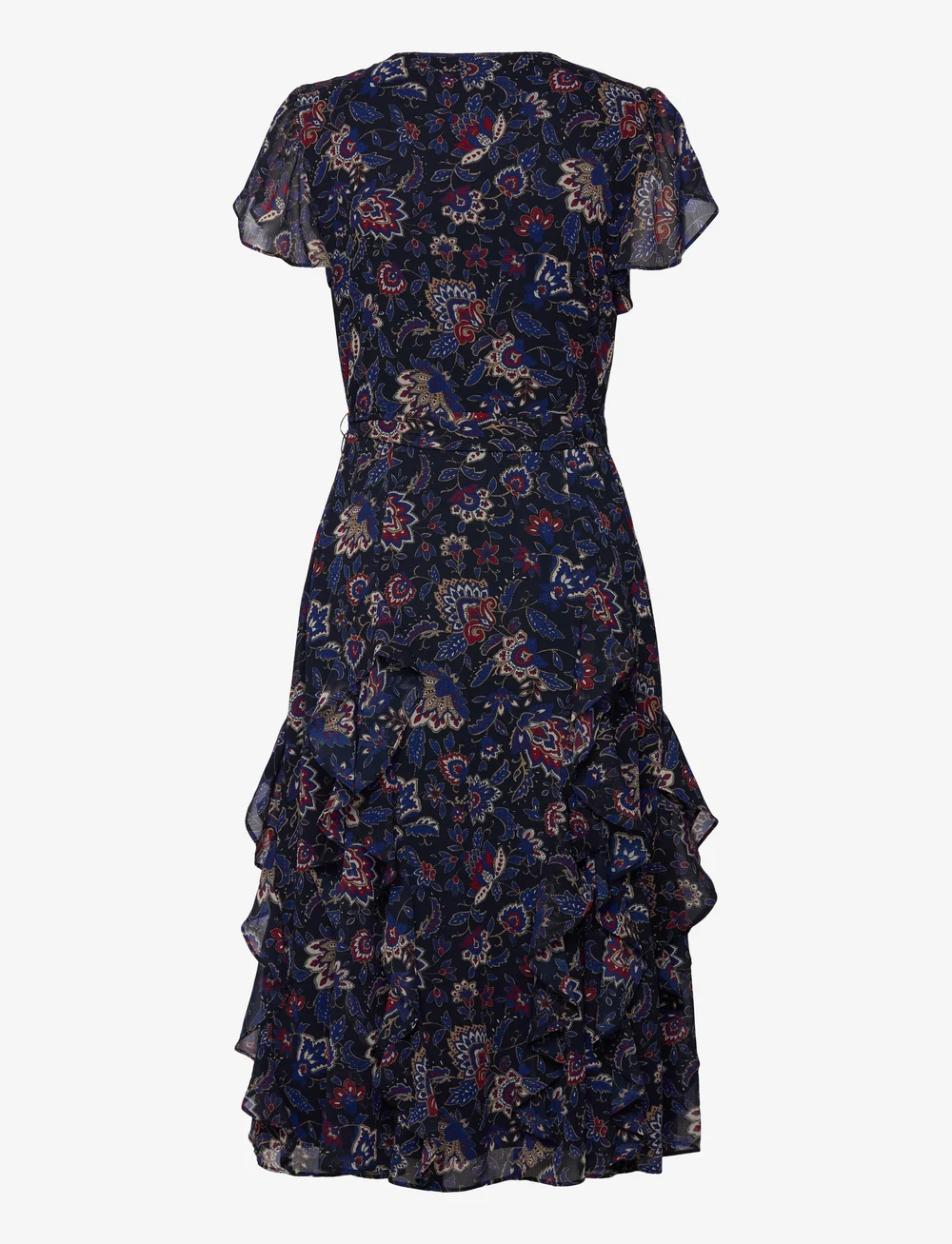 Lauren Ralph Lauren - Floral Ruffle-Trim Georgette Dress - cocktailklänningar - navy multi - 1