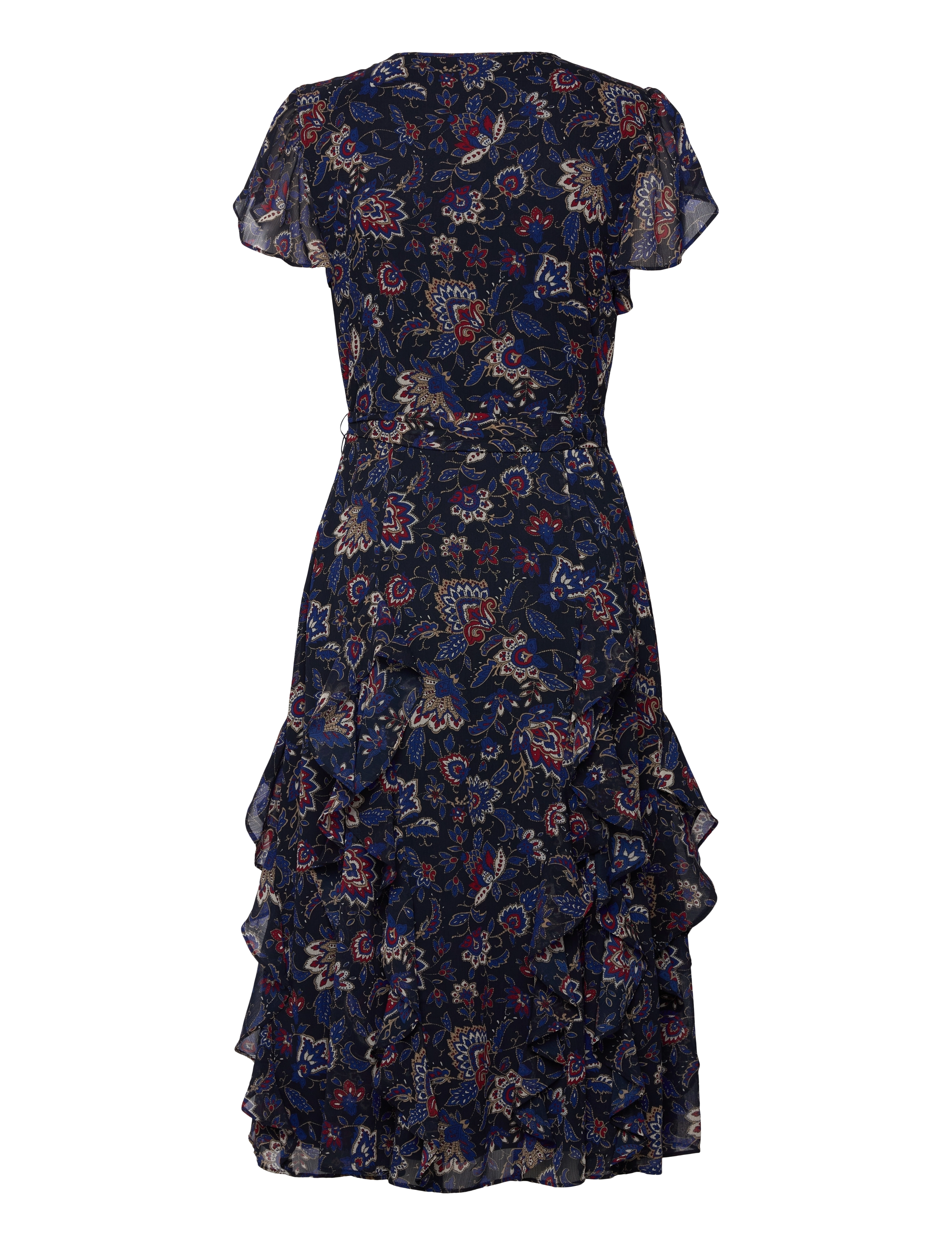 Lauren Ralph Lauren - Floral Ruffle-Trim Georgette Dress - navy multi - 1