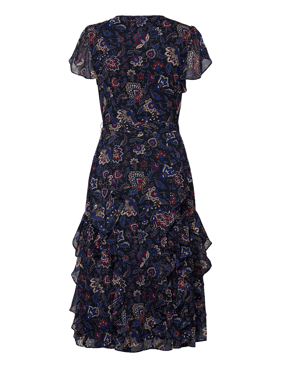 Lauren Ralph Lauren - Floral Ruffle-Trim Georgette Dress - navy multi - 1