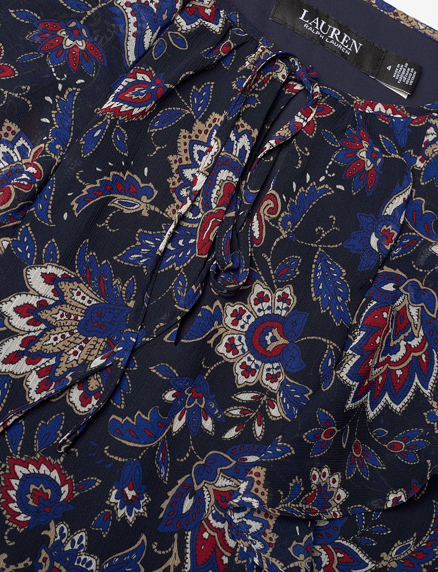 Lauren Ralph Lauren - Floral Ruffle-Trim Georgette Dress - navy multi - 2