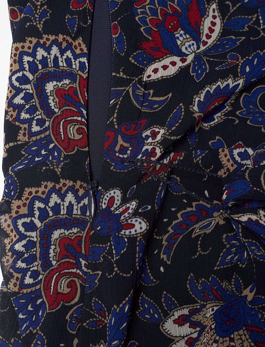 Lauren Ralph Lauren - Floral Ruffle-Trim Georgette Dress - navy multi - 3