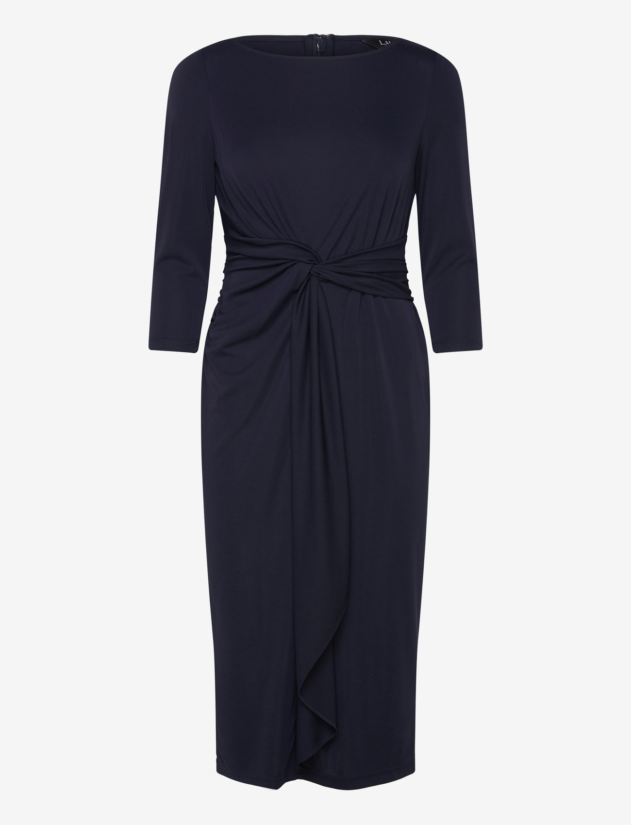 Lauren Ralph Lauren - Twist-Front Stretch Jersey Midi Dress - cocktail dresses - lauren navy - 0