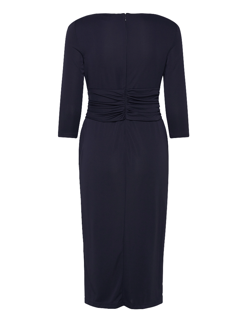 Lauren Ralph Lauren - Twist-Front Stretch Jersey Midi Dress - cocktailkjoler - lauren navy - 1