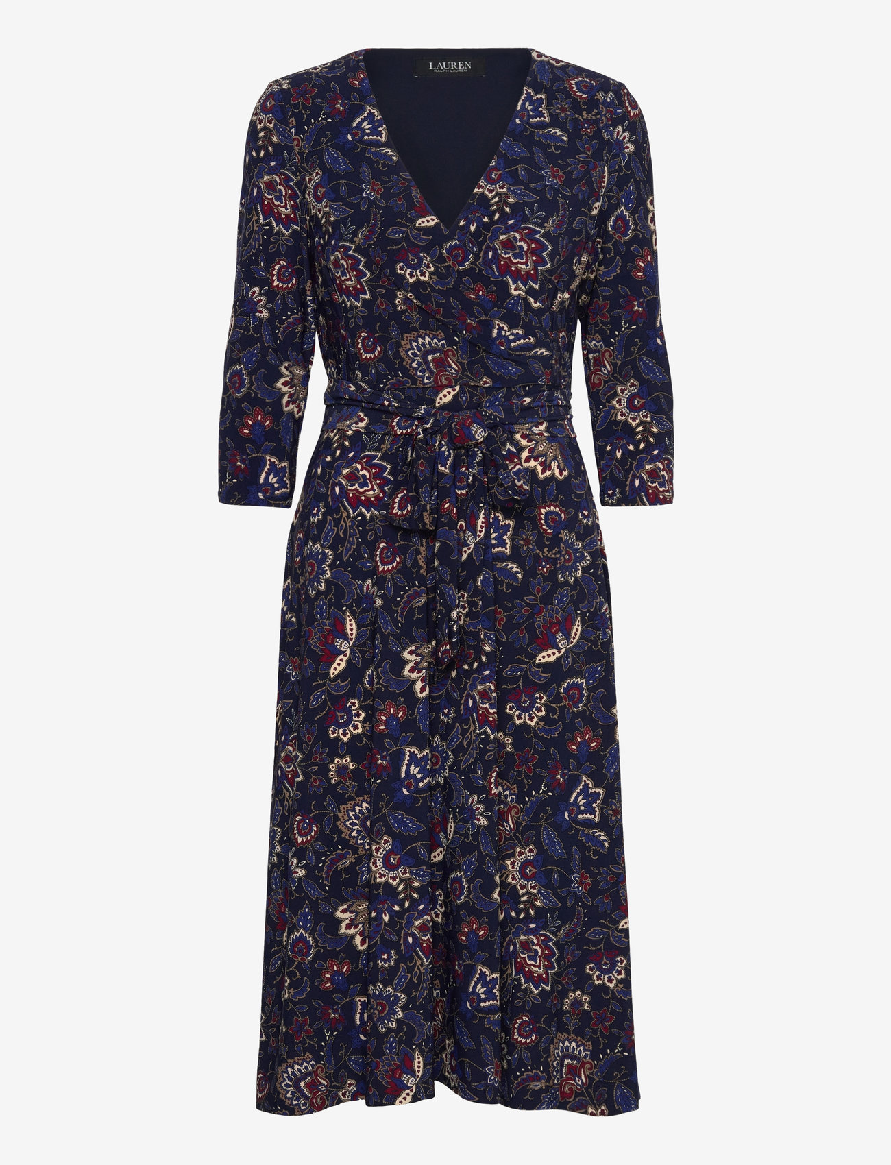 Lauren Ralph Lauren Floral Surplice Stretch Jersey Dress