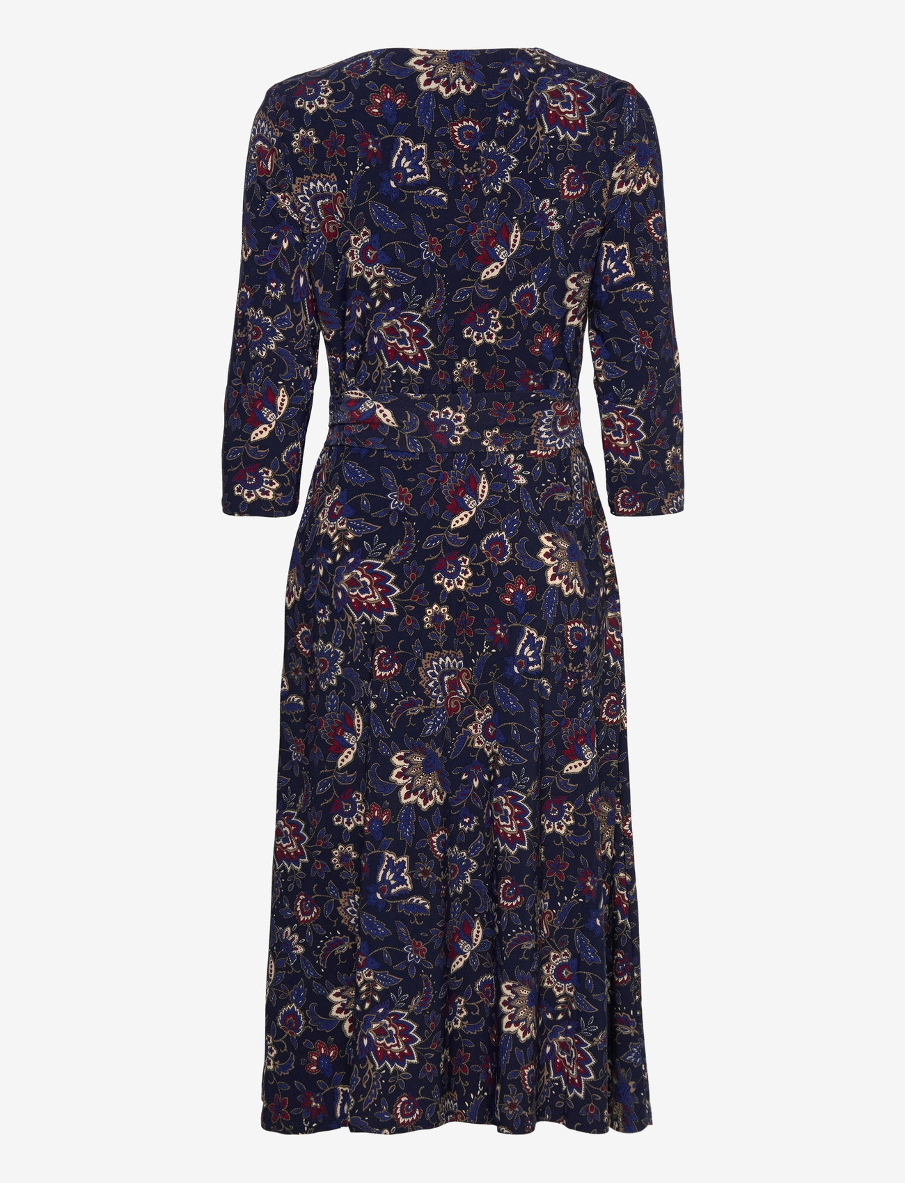 Lauren Ralph Lauren - Floral Surplice Stretch Jersey Dress - t-shirt dresses - navy multi - 1