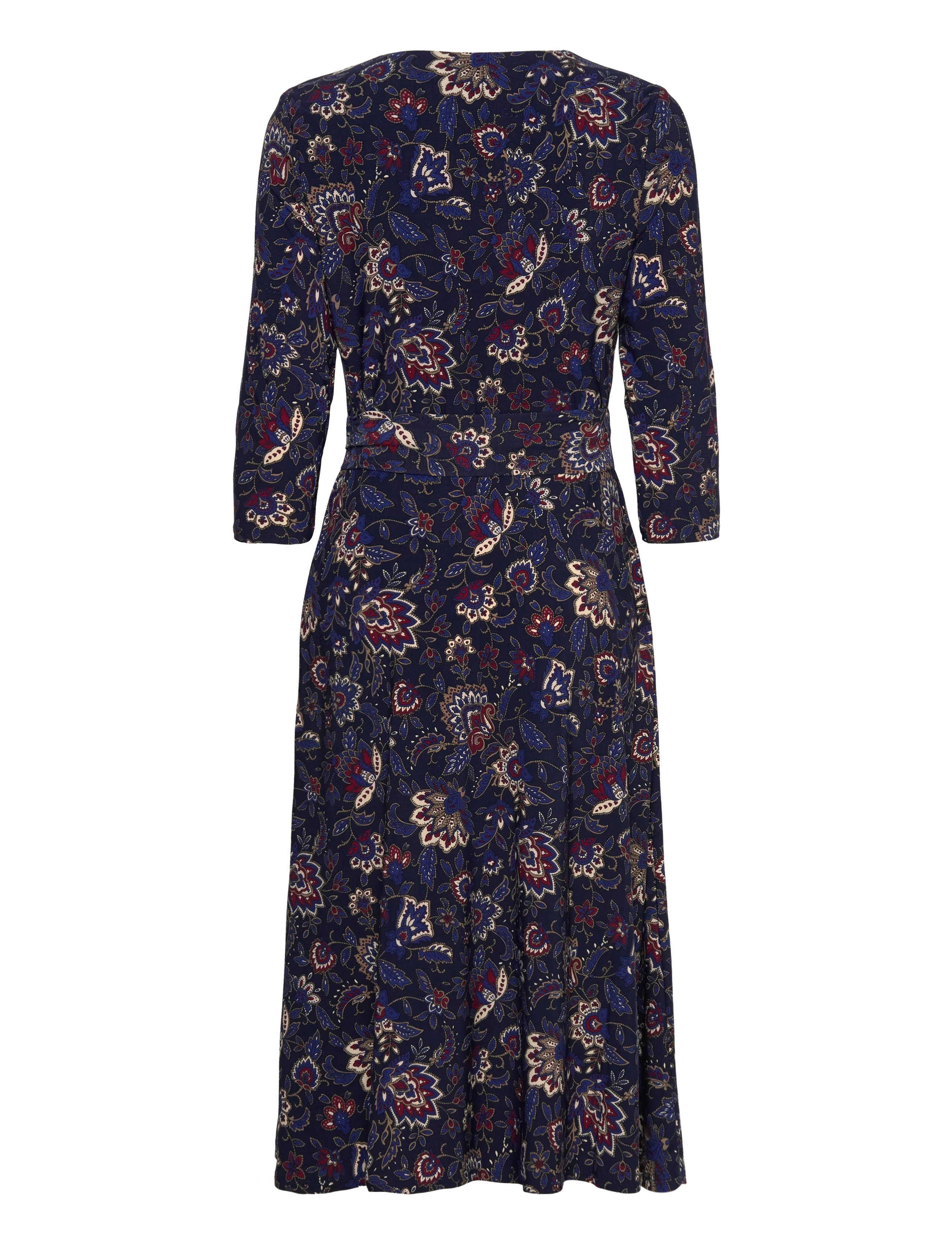 Lauren Ralph Lauren - Floral Surplice Stretch Jersey Dress - navy multi - 1