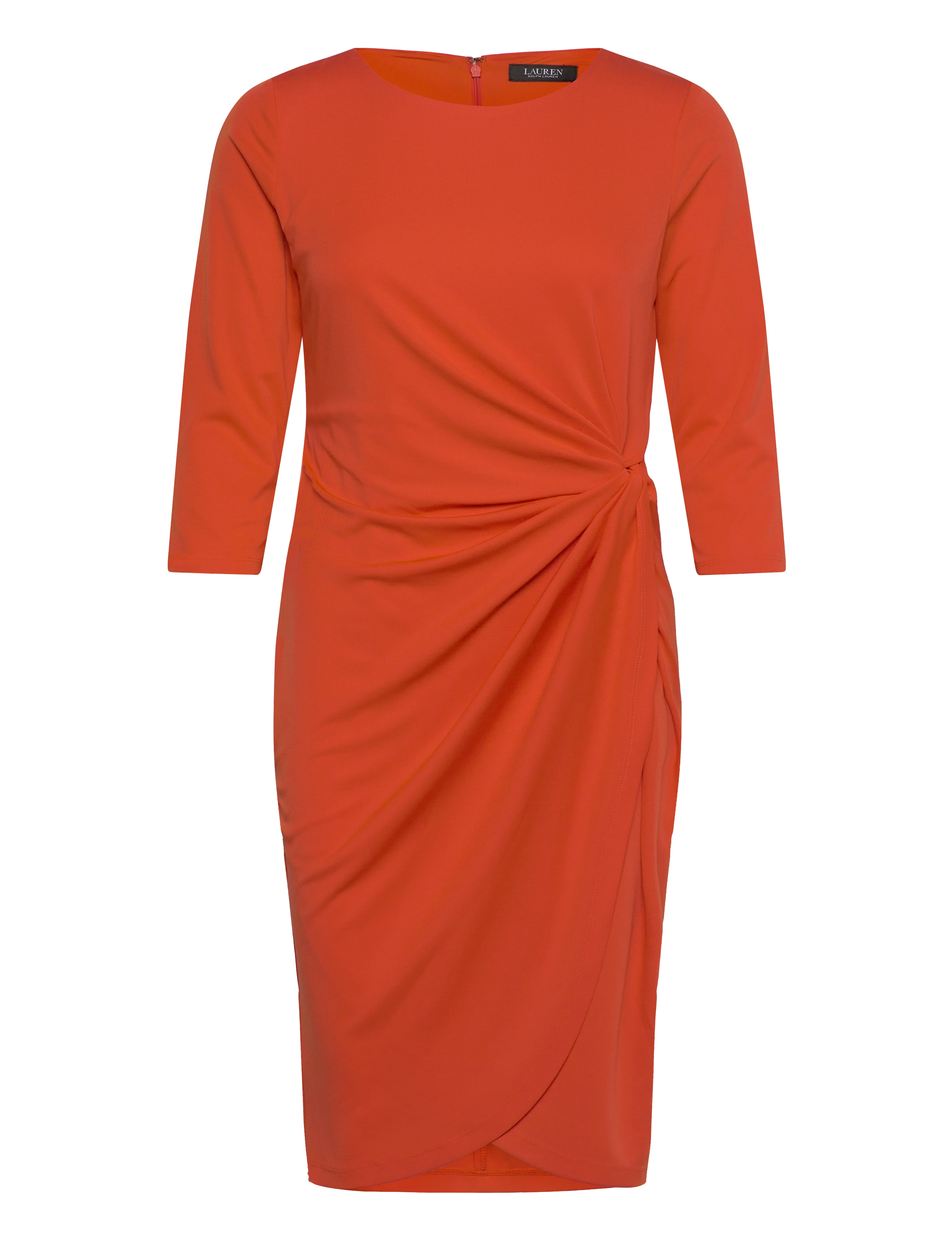 Lauren Ralph Lauren Twist-Front Stretch Jersey Dress - Kjoler - ORANGE LILY / orange