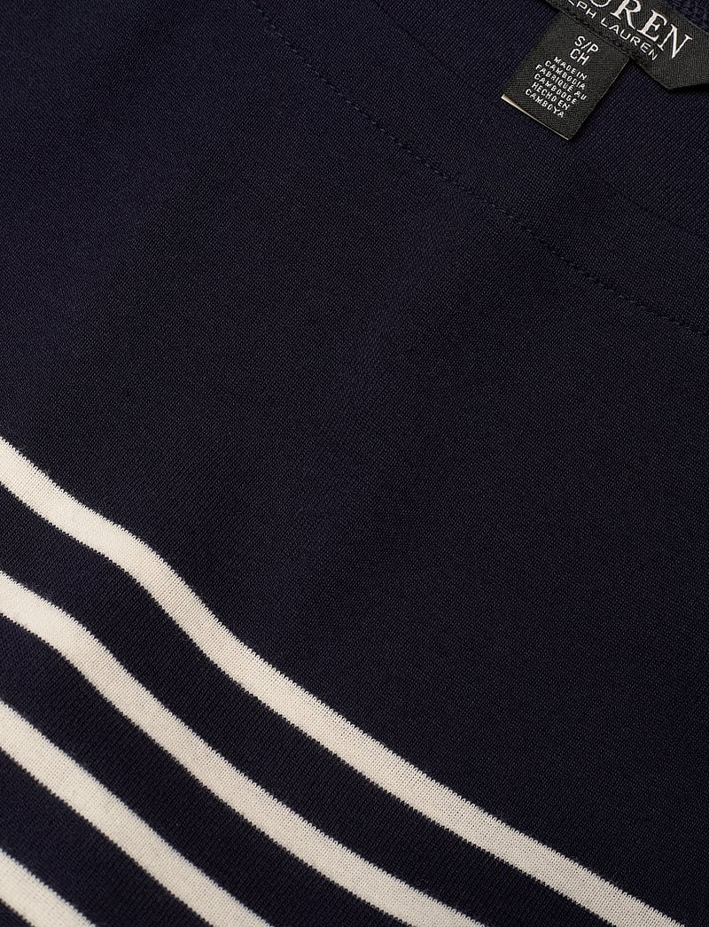 Lauren Ralph Lauren - Striped Cotton Midi Dress - t-shirtkjoler - lauren navy/masca - 2