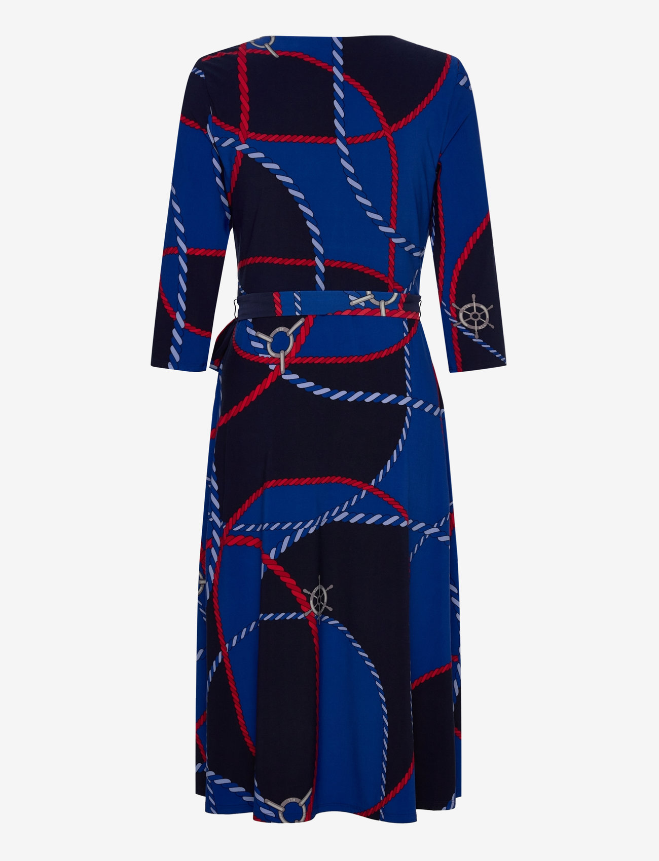 Lauren Ralph Lauren - Rope-Print Surplice Stretch Jersey Dress - slå-om-kjoler - blue multi - 1