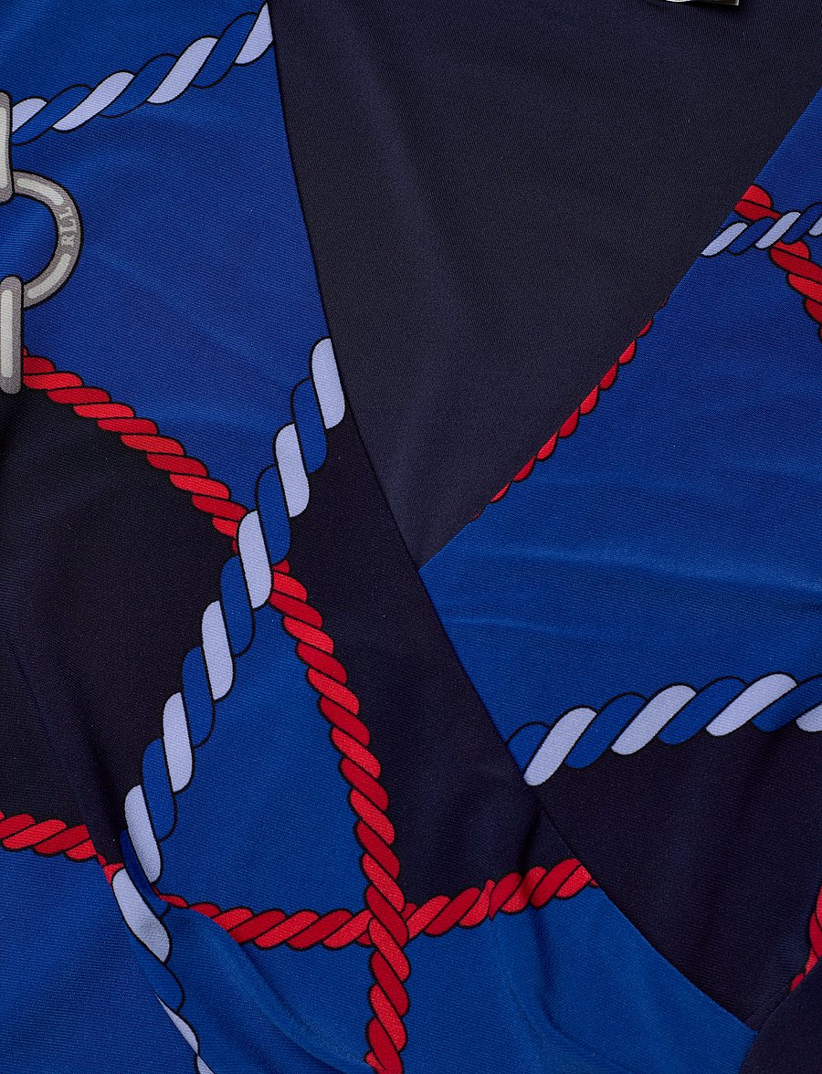Lauren Ralph Lauren - Rope-Print Surplice Stretch Jersey Dress - robes portefeuille - blue multi - 2