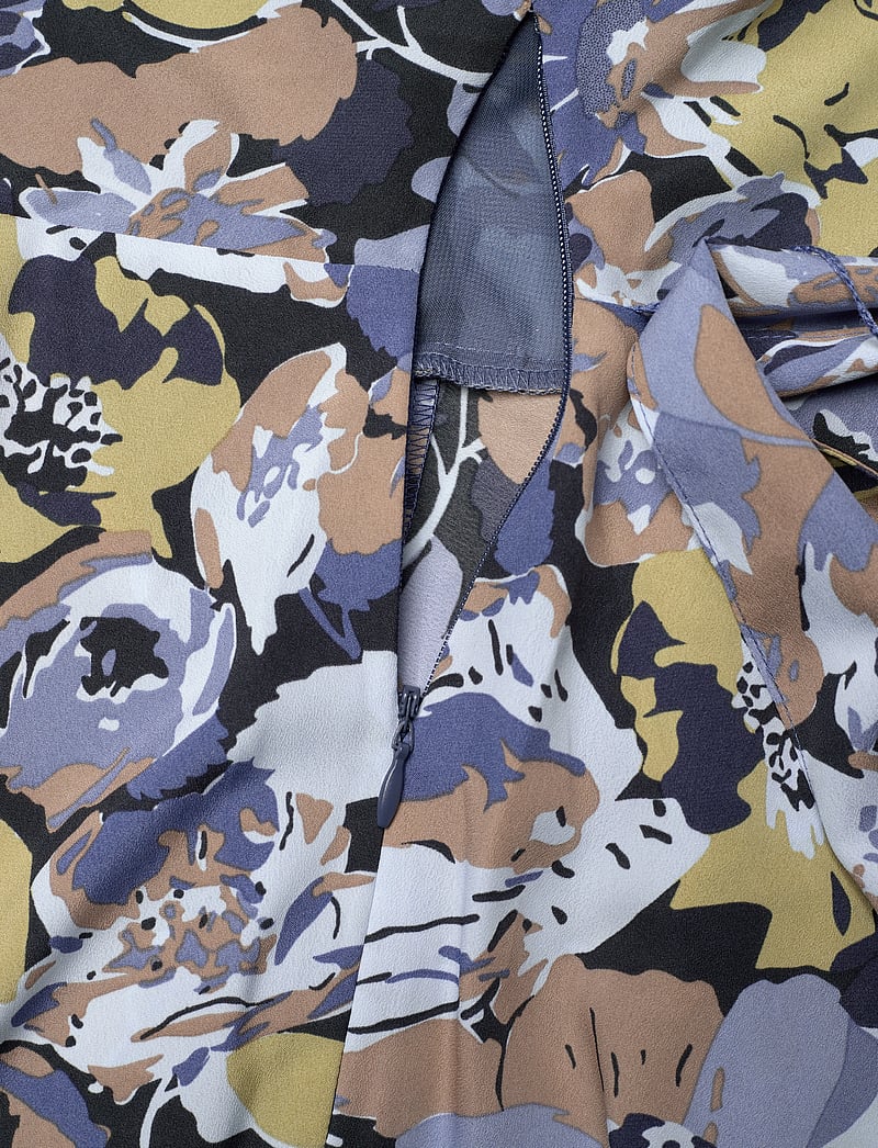 Lauren Ralph Lauren - Floral Belted Crepe Dress - hemdkleider - blue multi - 3