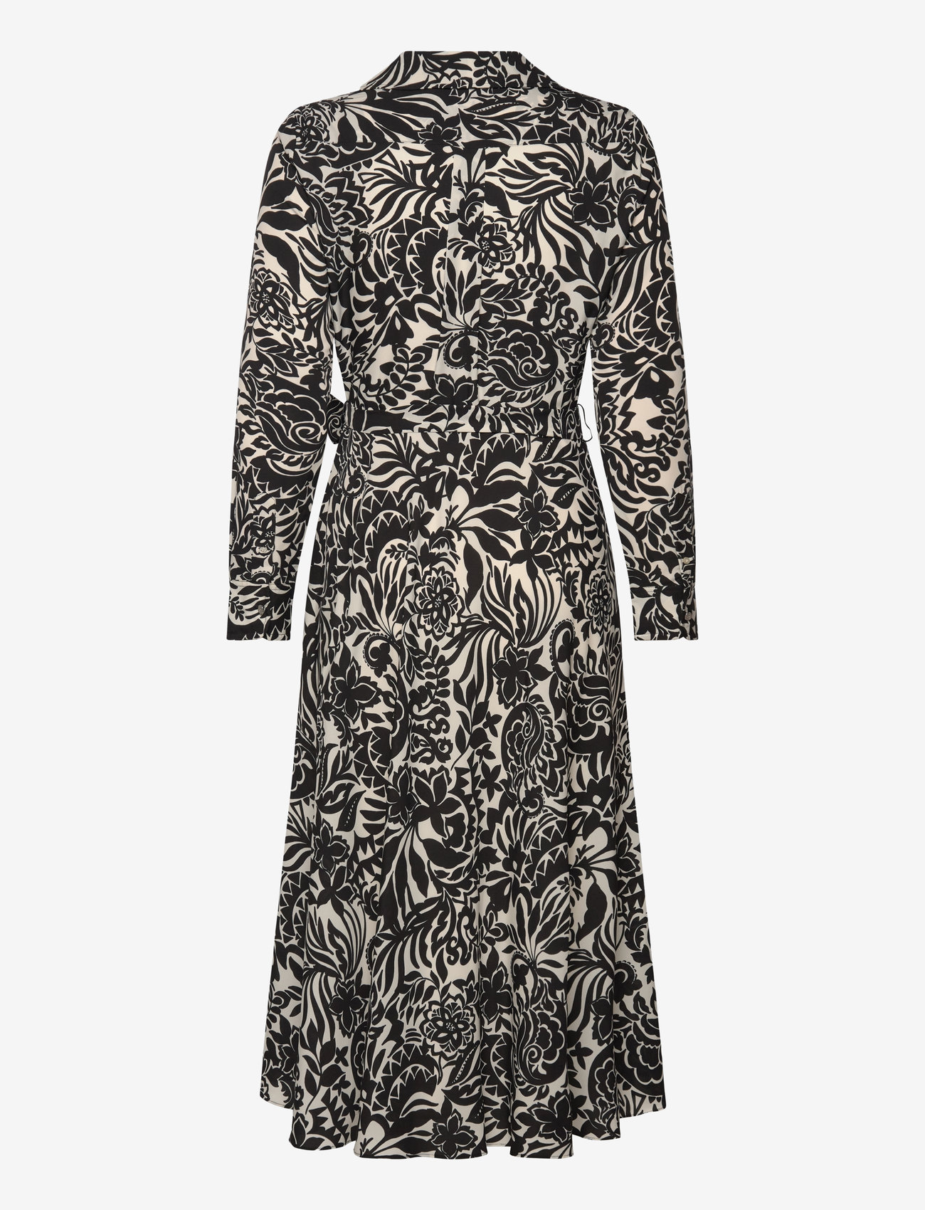 Lauren Ralph Lauren - Floral Crepe Midi Dress - särkkleidid - cream/black - 1