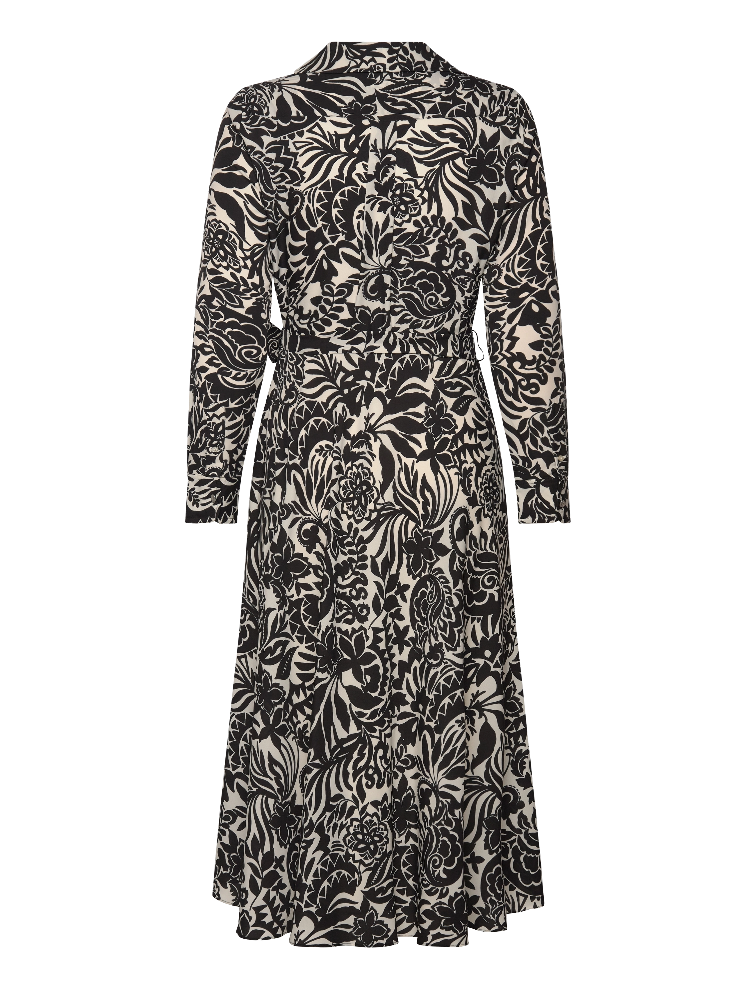 Lauren Ralph Lauren - Floral Crepe Midi Dress - overhemdjurken - cream/black - 1