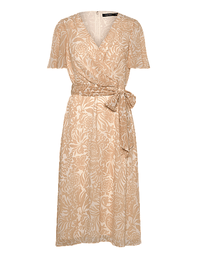 Lauren Ralph Lauren Floral Belted Crinkle Georgette Dress - Hõlmikkleidid - CREAM/TAN / beige