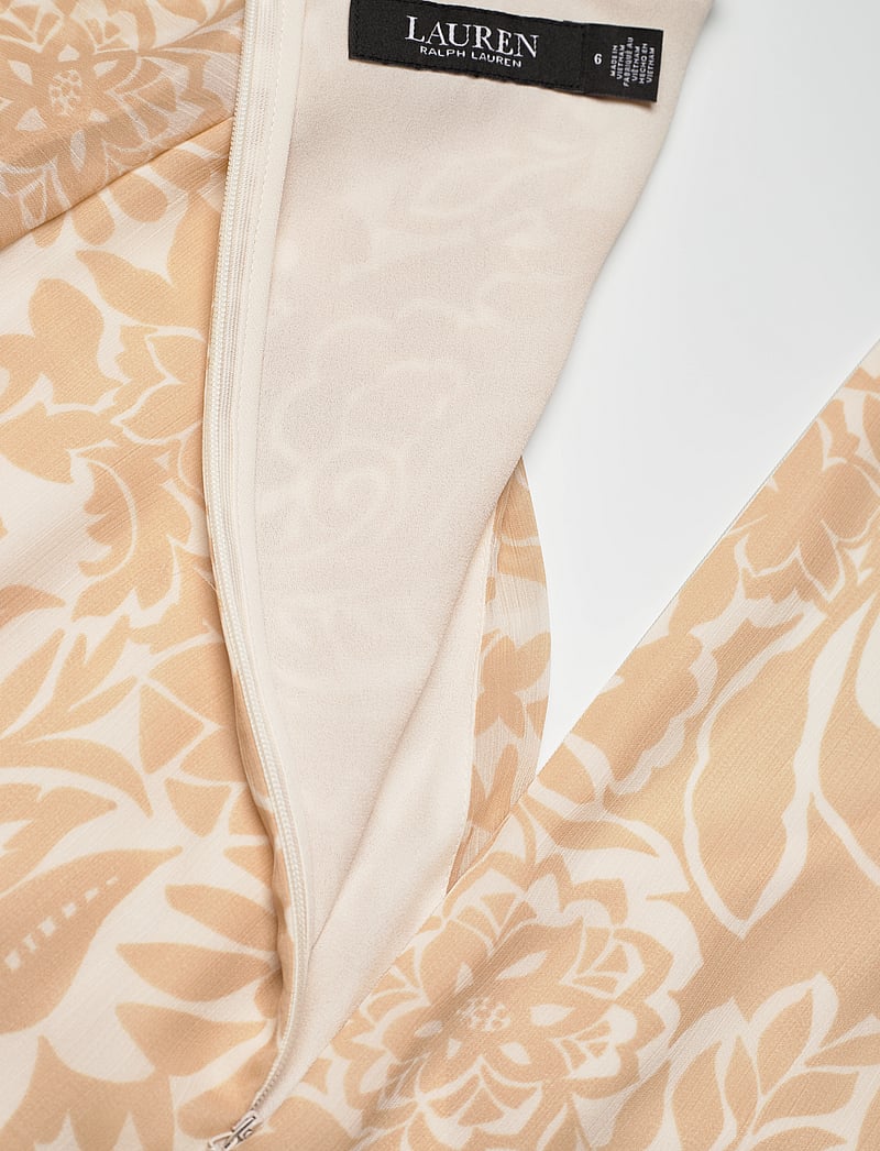 Lauren Ralph Lauren - Floral Belted Crinkle Georgette Dress - wickelkleider - cream/tan - 3
