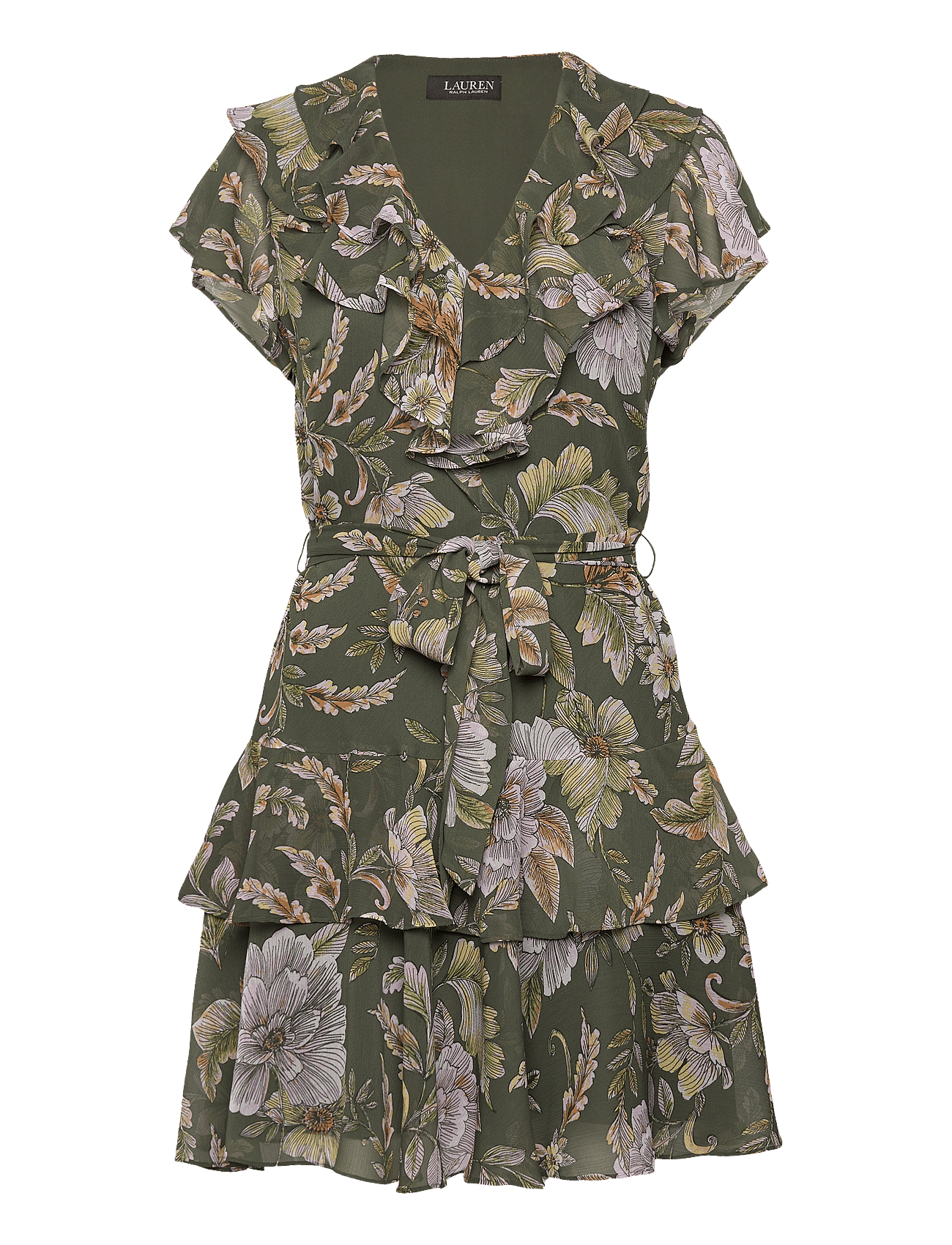 Lauren Ralph Lauren | Floral Belted Crinkle Georgette Dress | 46
