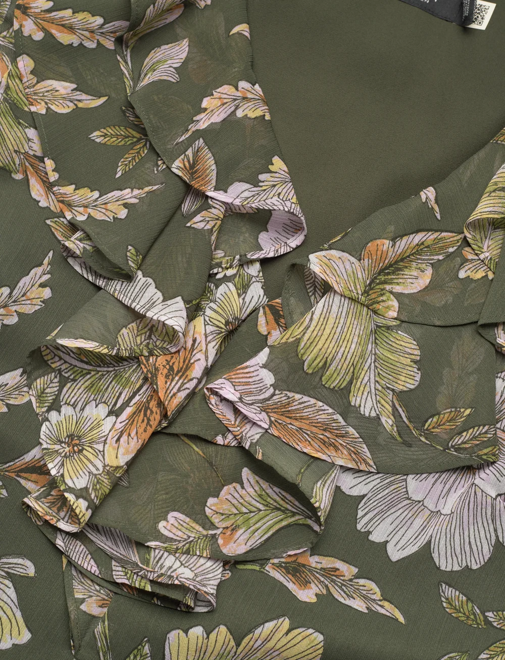 Lauren Ralph Lauren - Floral Belted Crinkle Georgette Dress - sommerkjoler - olive multi - 2