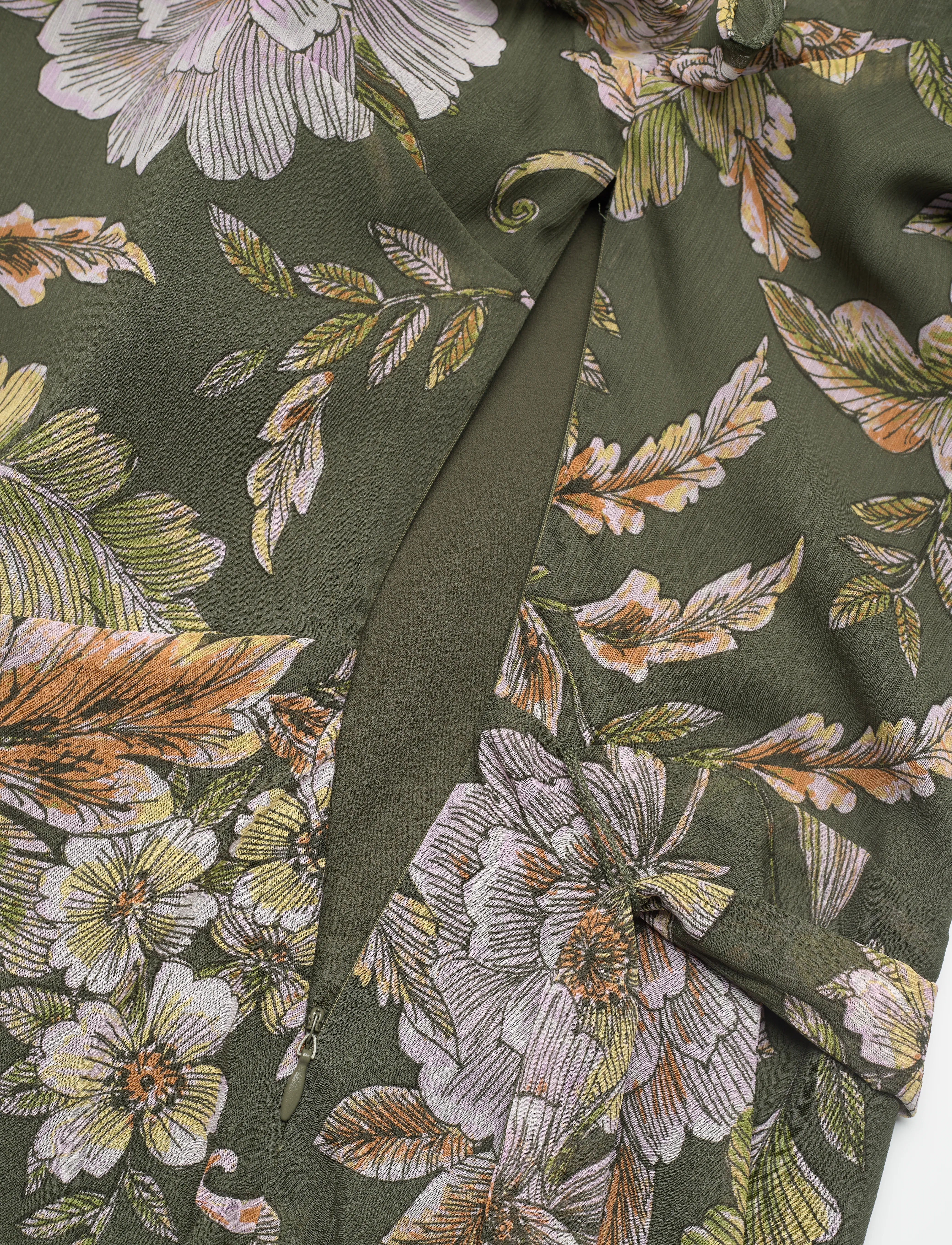 Lauren Ralph Lauren - Floral Belted Crinkle Georgette Dress - robes d'été - olive multi - 3