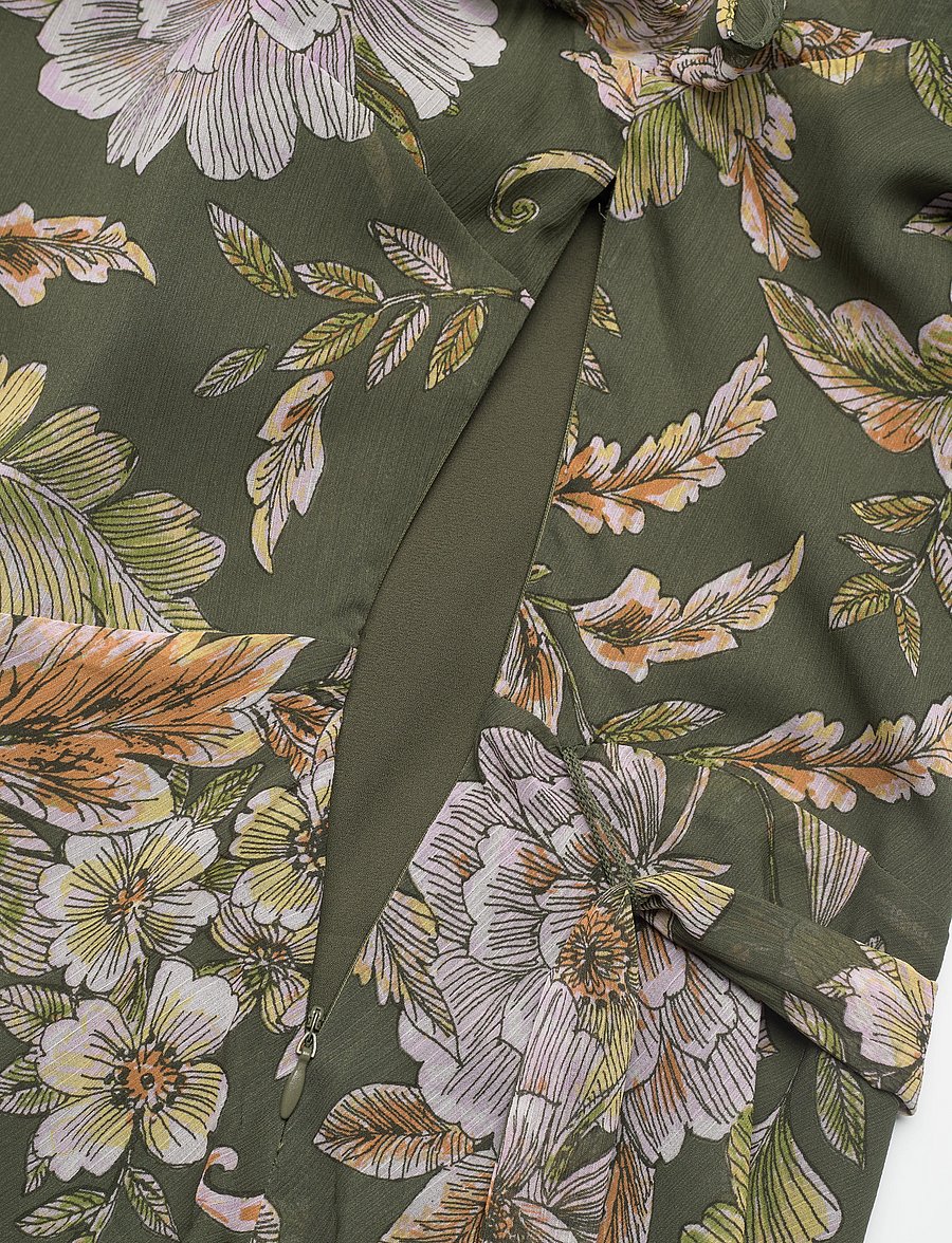 Lauren Ralph Lauren - Floral Belted Crinkle Georgette Dress - robes d'été - olive multi - 3