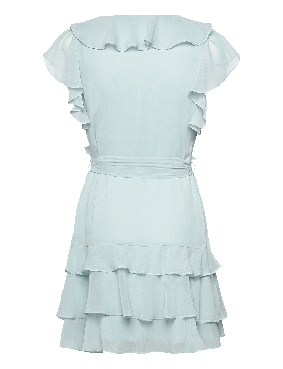 Lauren Ralph Lauren - Ruffle-Trim Crinkle Georgette Dress - pidulikud kleidid - aqua pearl - 1
