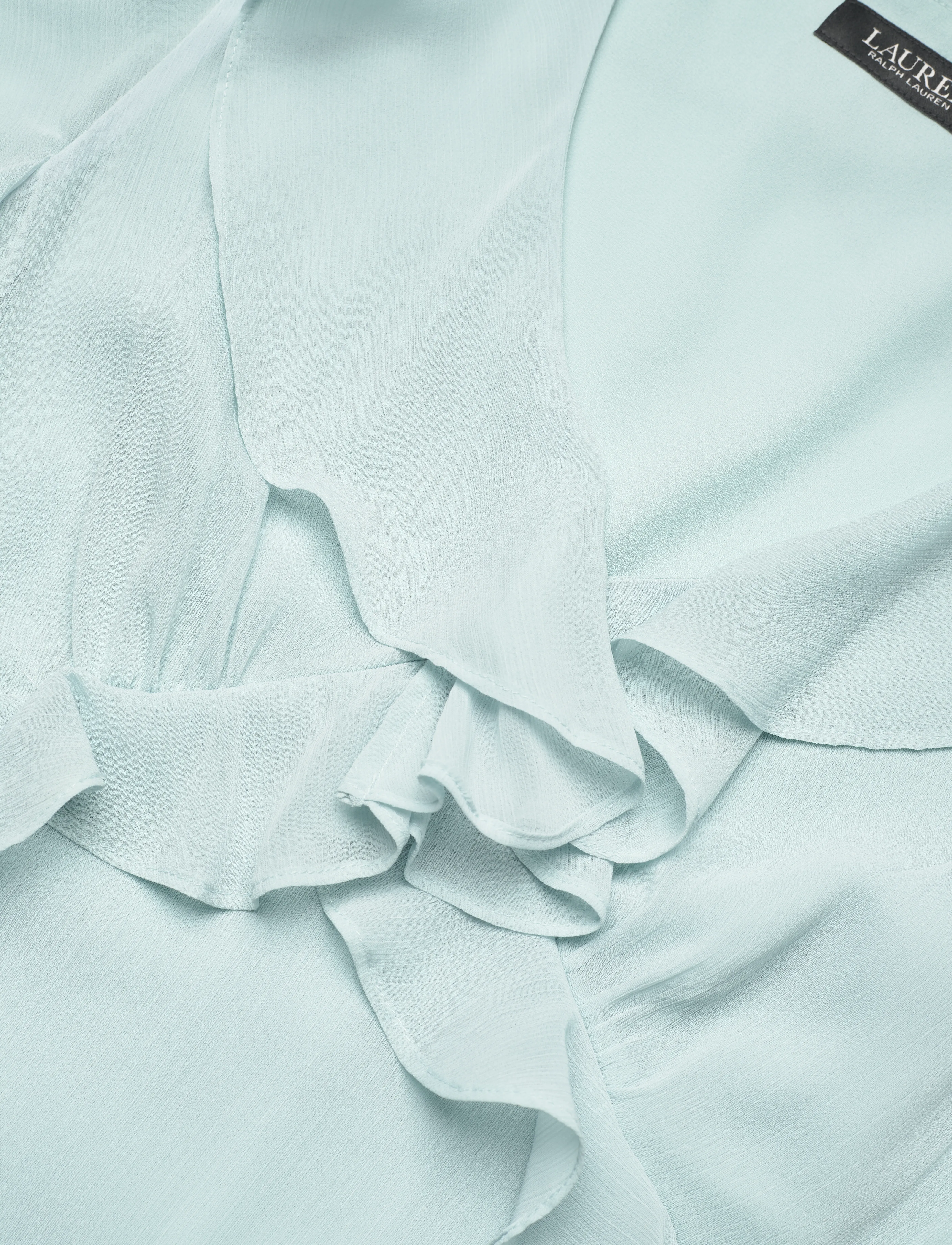 Lauren Ralph Lauren - Ruffle-Trim Crinkle Georgette Dress - partykleider - aqua pearl - 2