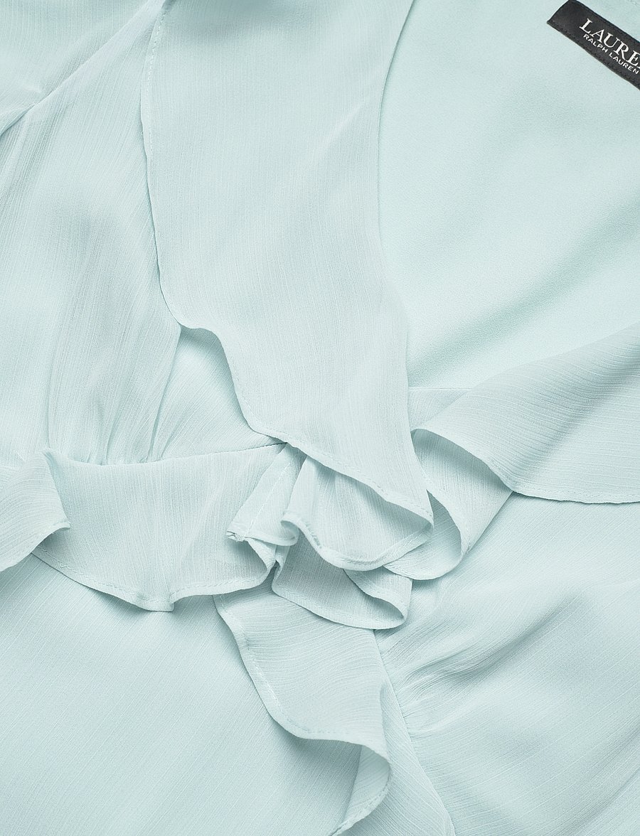 Lauren Ralph Lauren - Ruffle-Trim Crinkle Georgette Dress - pidulikud kleidid - aqua pearl - 2