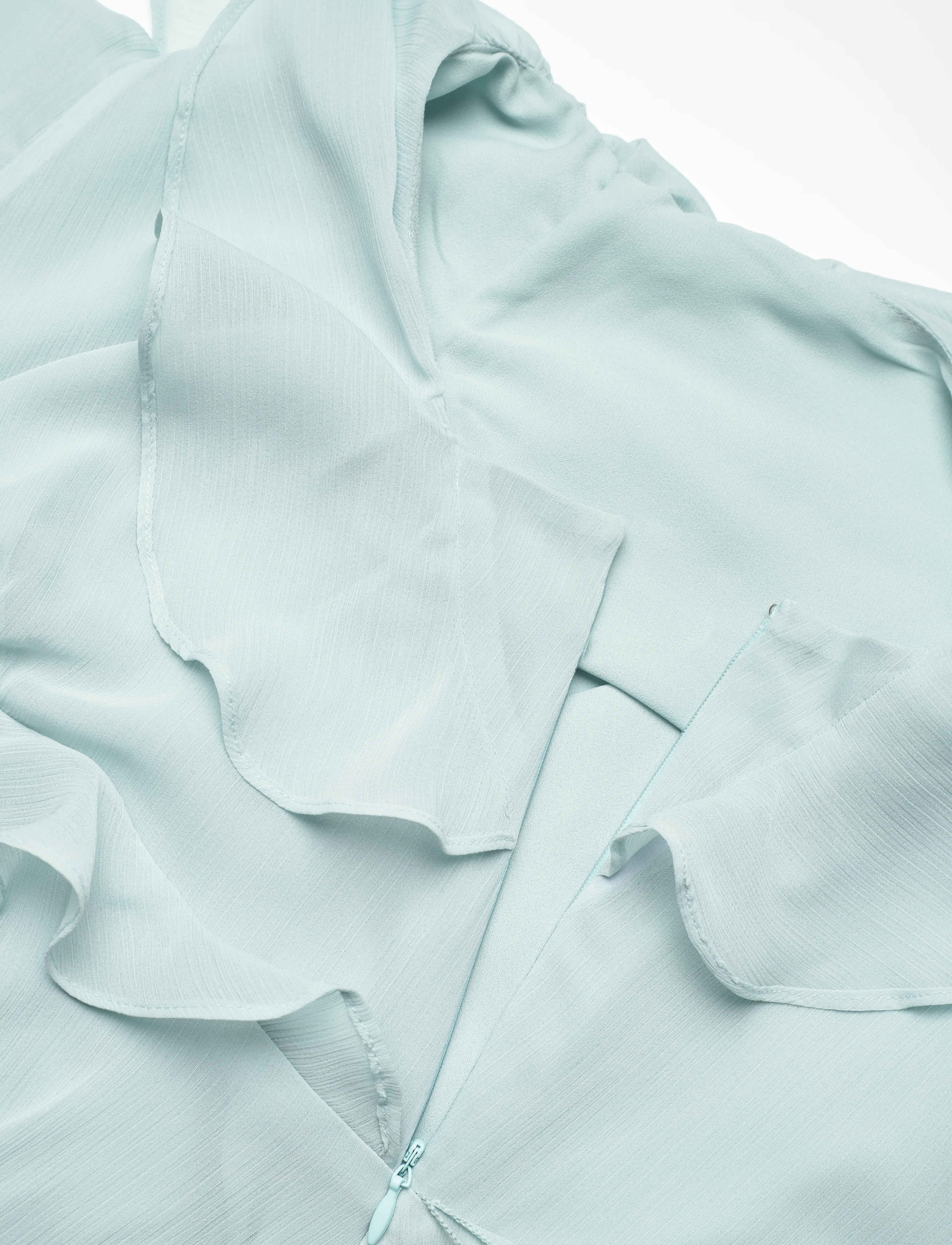 Lauren Ralph Lauren - Ruffle-Trim Crinkle Georgette Dress - partykleider - aqua pearl - 3