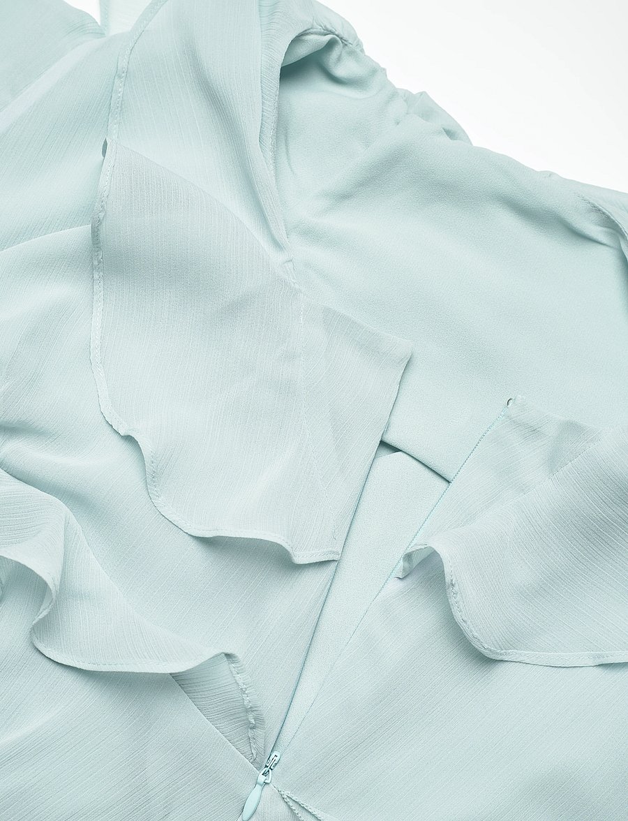 Lauren Ralph Lauren - Ruffle-Trim Crinkle Georgette Dress - pidulikud kleidid - aqua pearl - 3