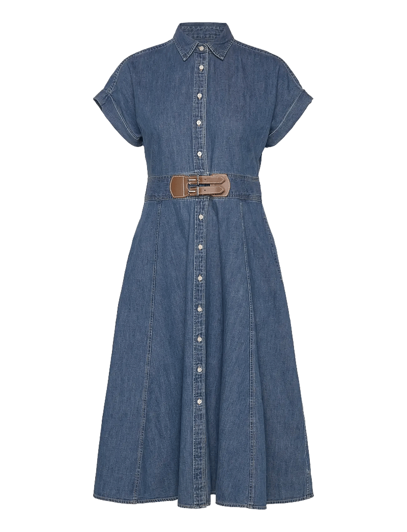 Lauren Ralph Lauren - Buckle-Trim Denim Shirtdress - opal wash - 0