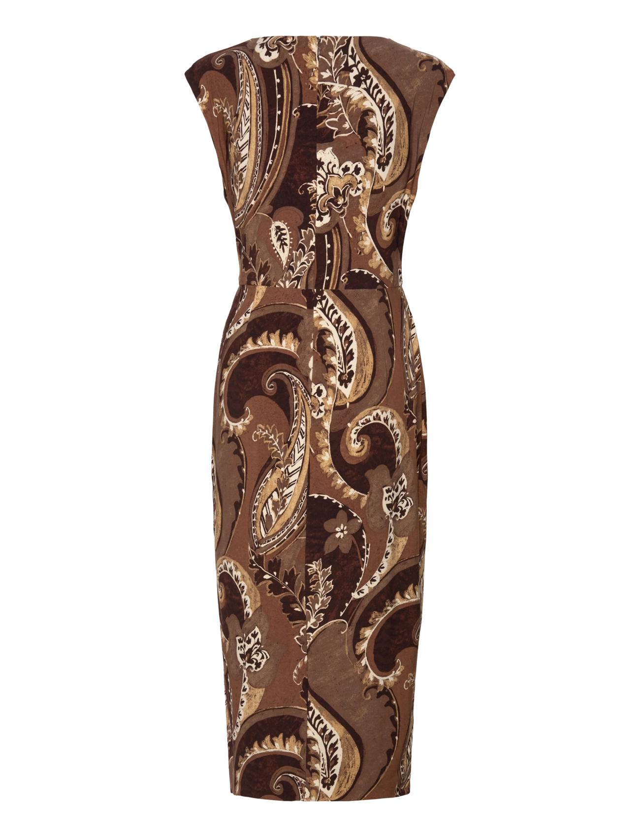 Lauren Ralph Lauren - Paisley Stretch Jersey Tie-Front Dress - brown multi - 1