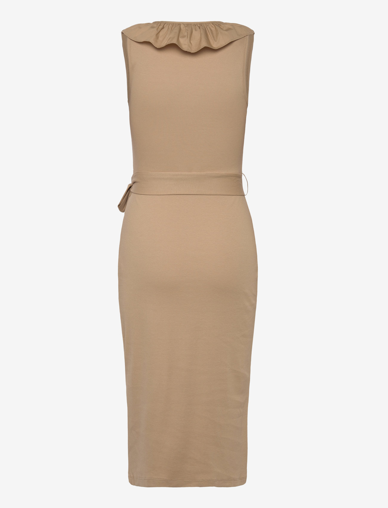 Lauren Ralph Lauren - Button-Trim Rib-Knit Sleeveless Dress - cocktailklänningar - sand dune - 1
