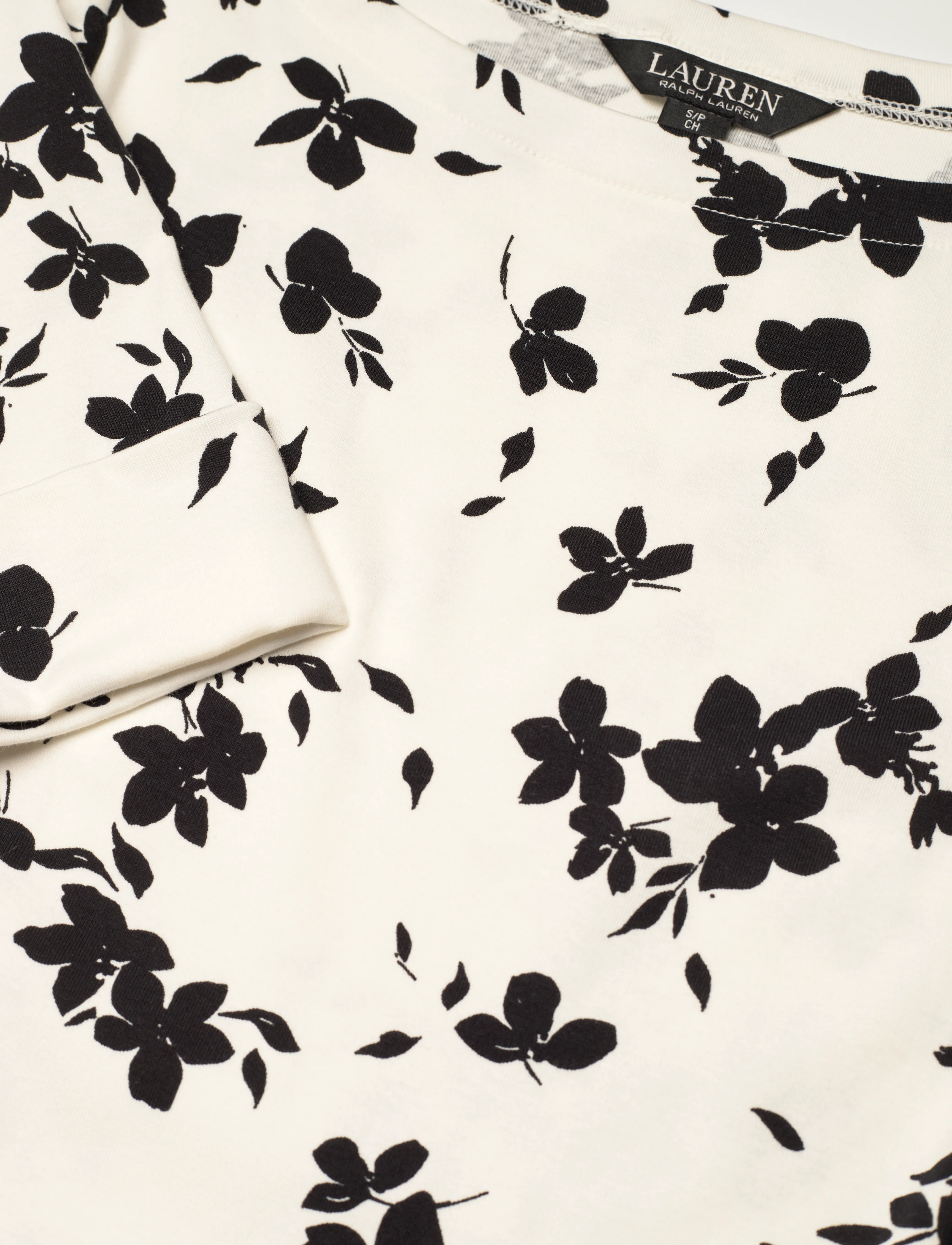 Lauren Ralph Lauren - Floral Stretch Cotton Midi Dress - robes de cocktail - cream/black - 2