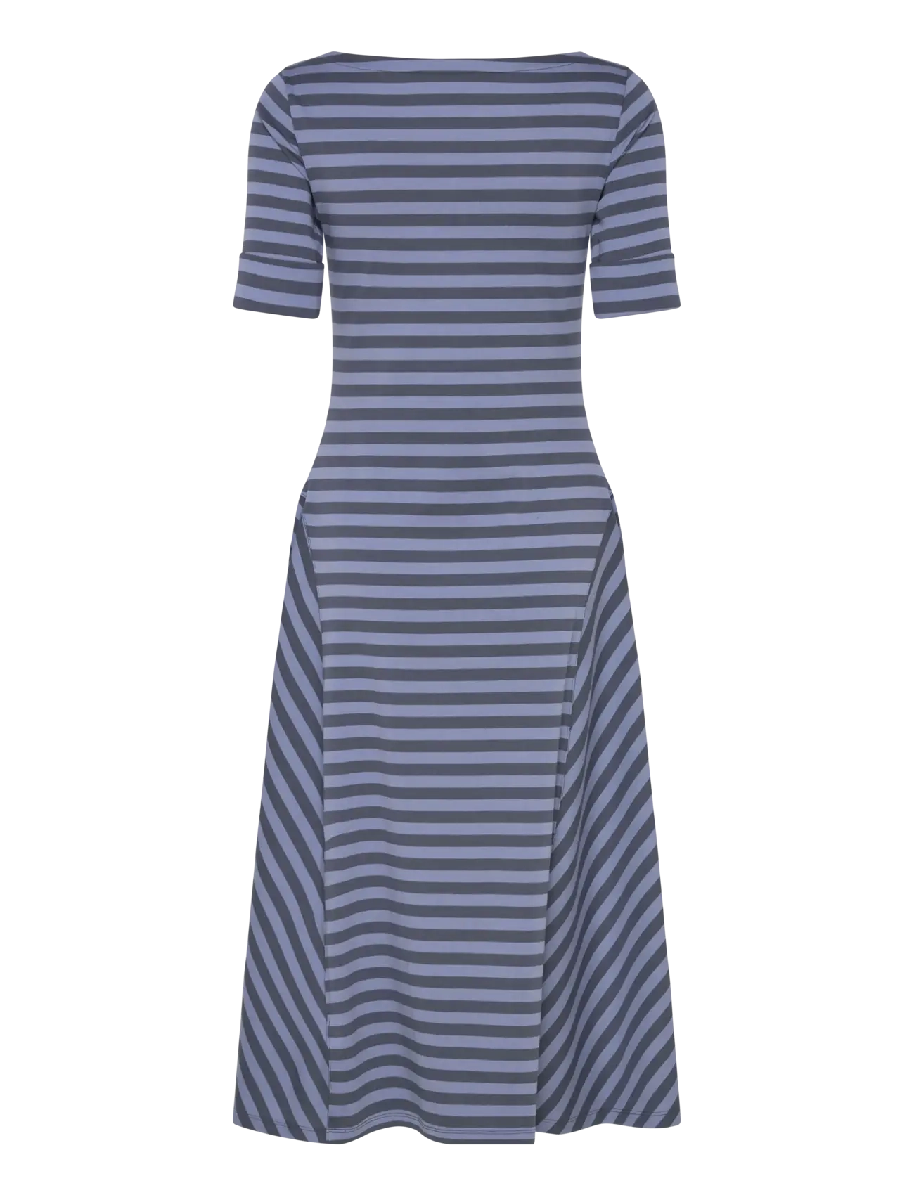 Lauren Ralph Lauren - Striped Stretch Cotton Midi Dress - robes t-shirt - indigo/blue - 1