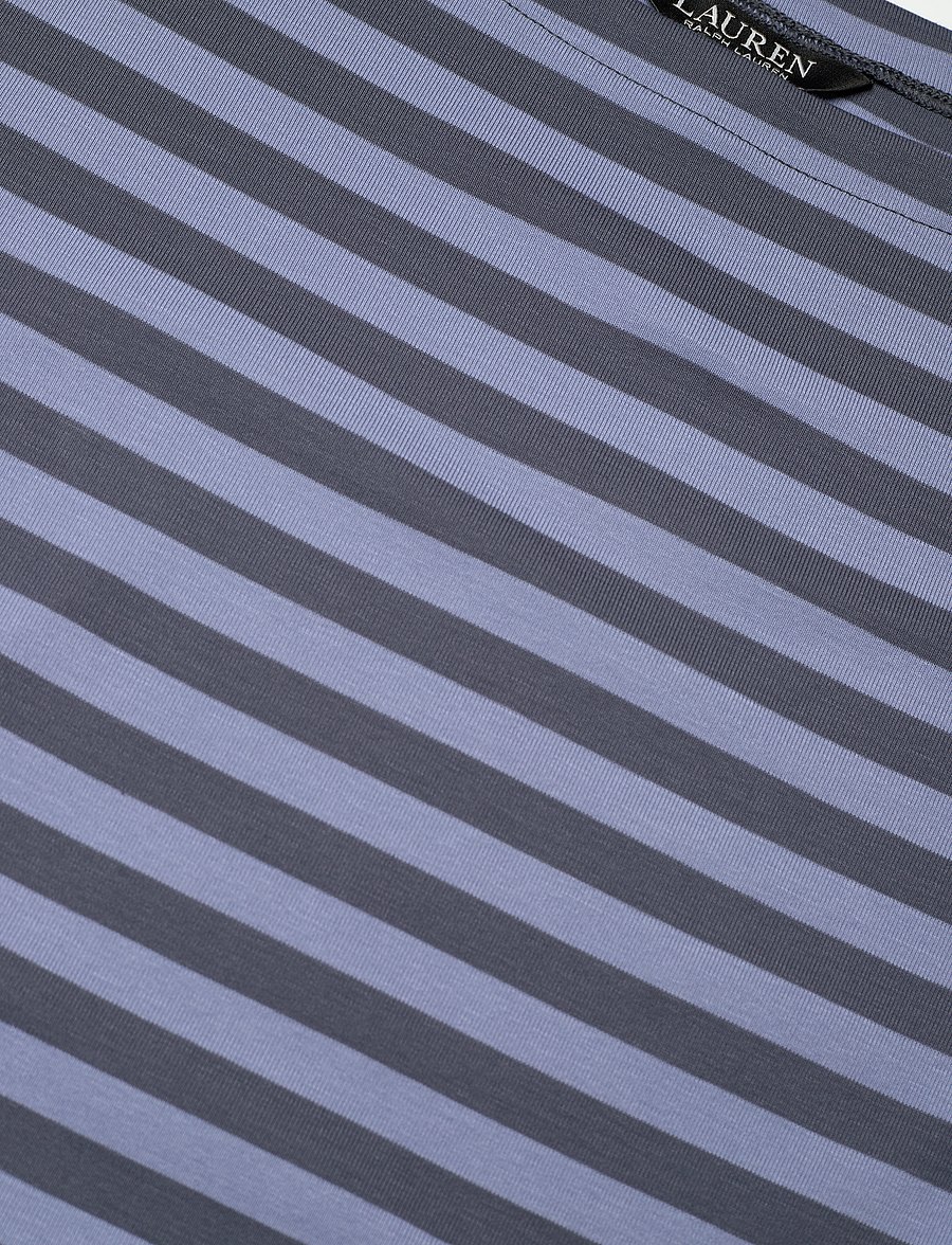 Lauren Ralph Lauren - Striped Stretch Cotton Midi Dress - t-shirt-kleider - indigo/blue - 2