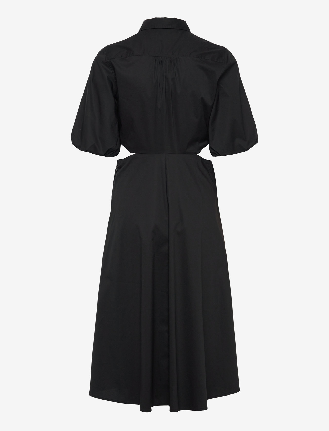 Lauren Ralph Lauren - Cotton-Blend Bubble-Sleeve Shirtdress - kreklkleitas - black - 1