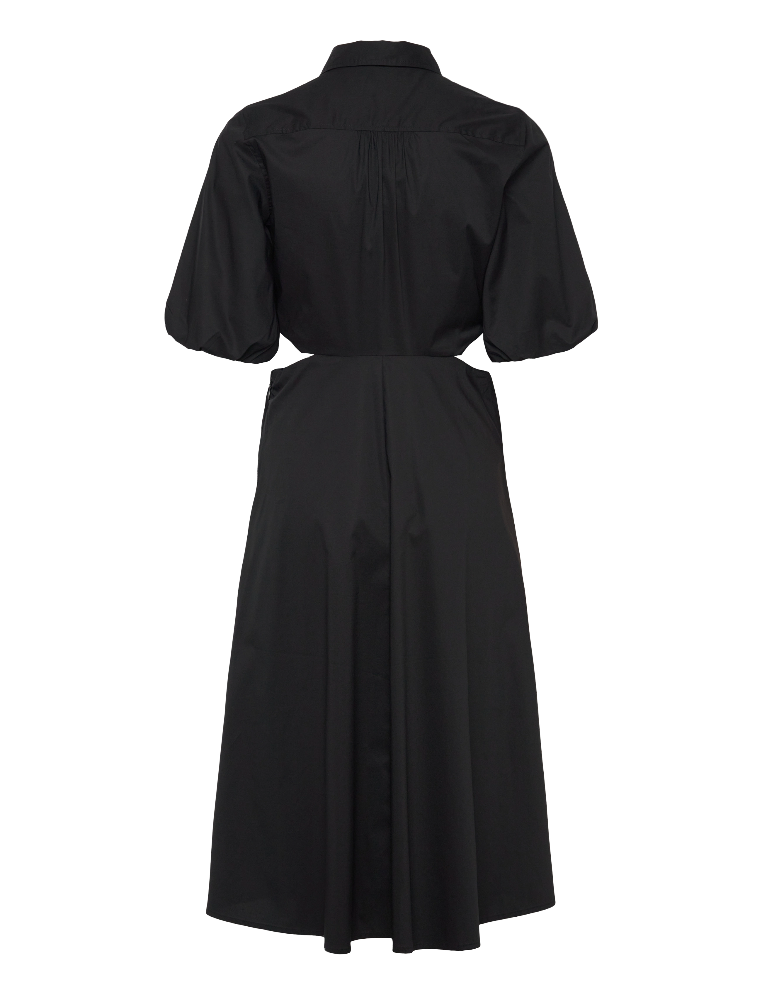 Lauren Ralph Lauren - Cotton-Blend Bubble-Sleeve Shirtdress - robes chemises - black - 1