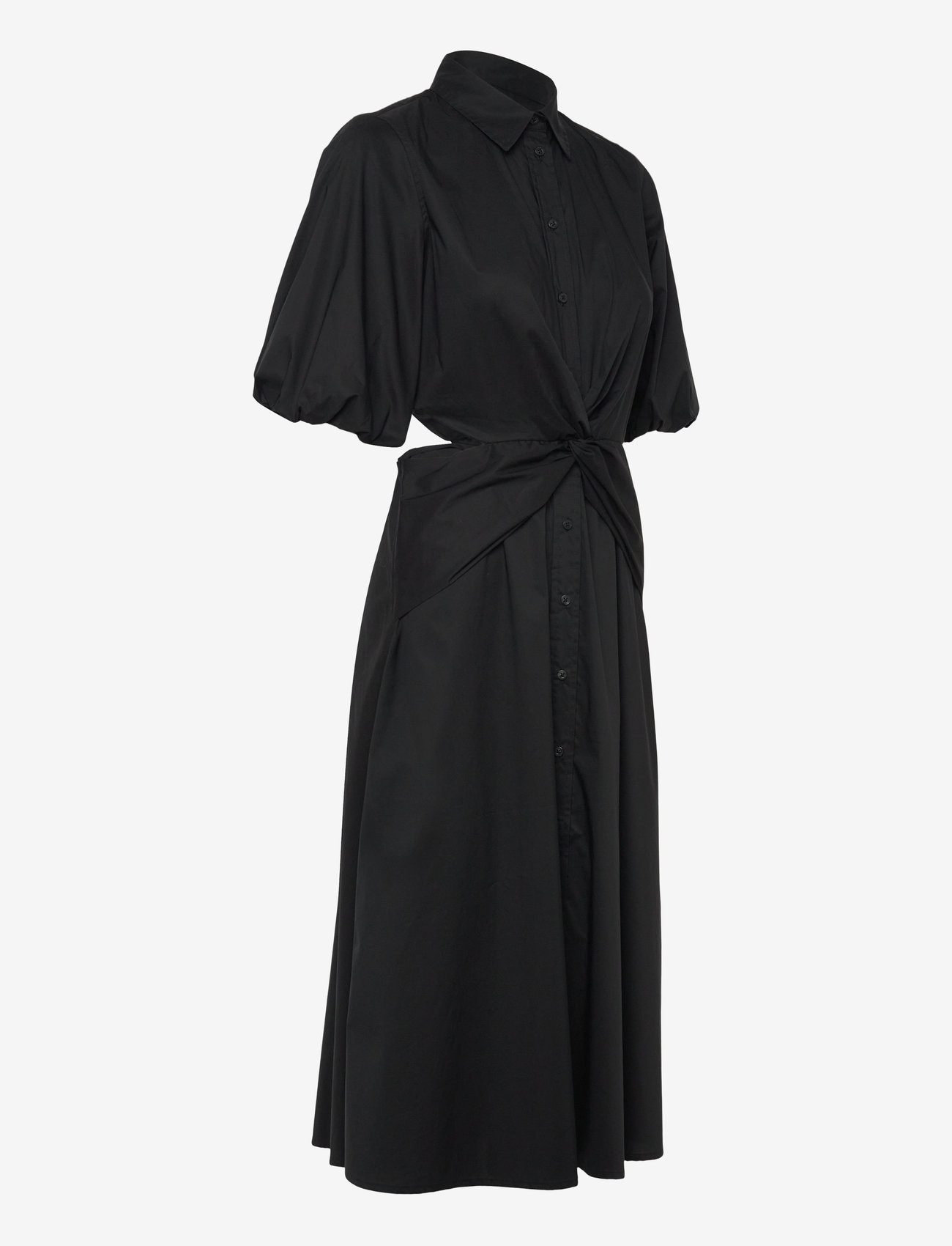 Lauren Ralph Lauren - Cotton-Blend Bubble-Sleeve Shirtdress - kreklkleitas - black - 3