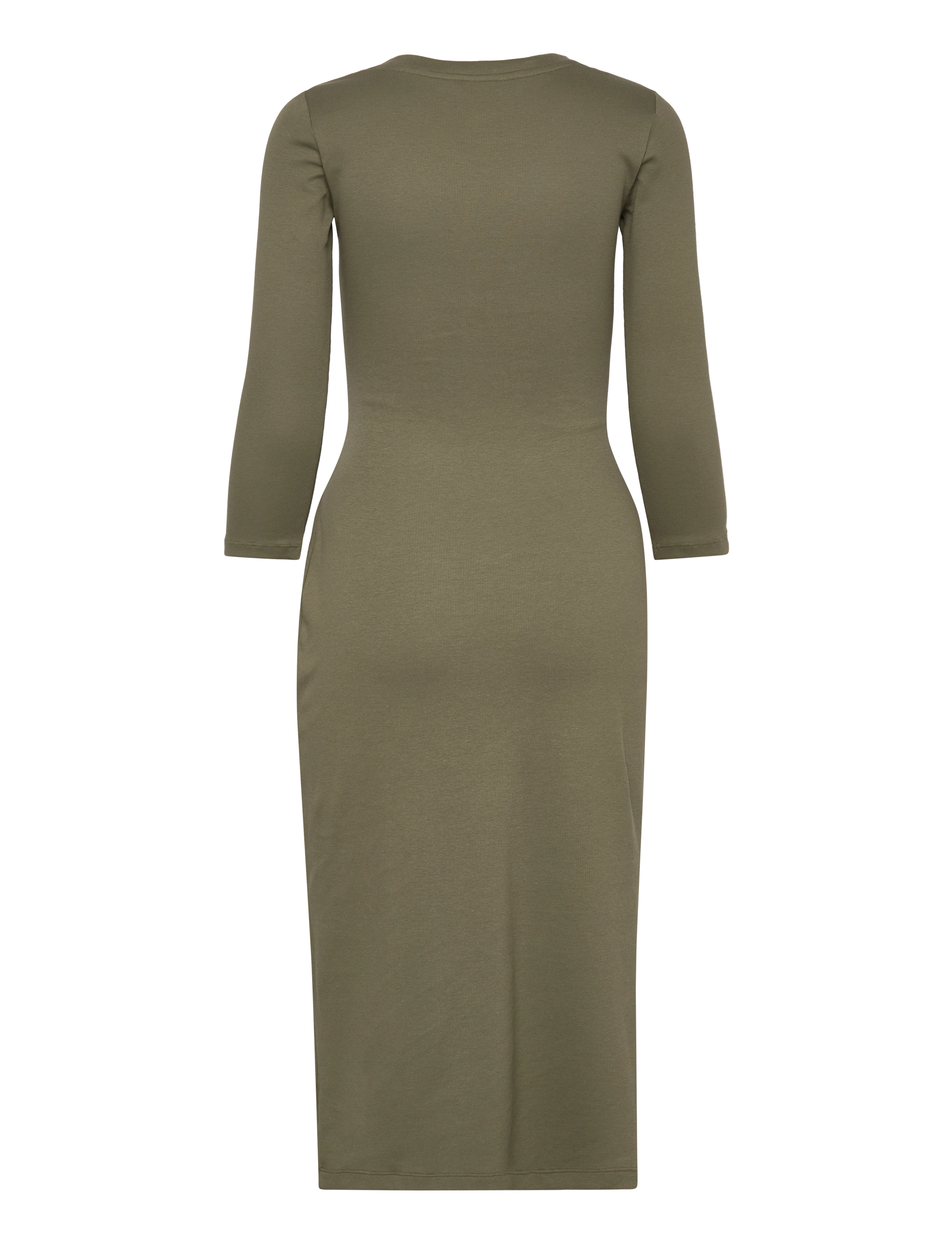 Lauren Ralph Lauren - Tie-Front Cotton-Blend Crewneck Dress - knitted dresses - sage green - 1