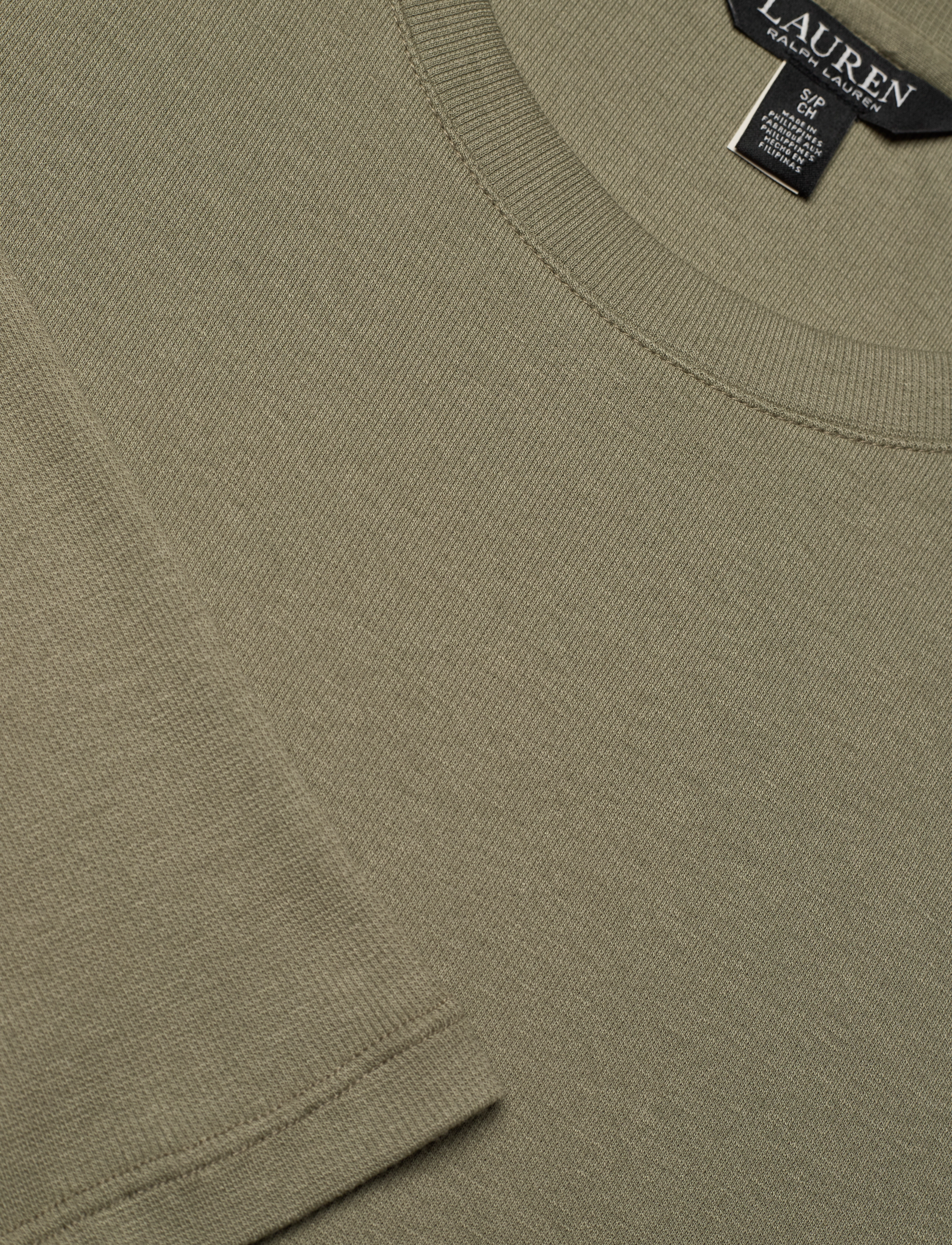 Lauren Ralph Lauren - Tie-Front Cotton-Blend Crewneck Dress - knitted dresses - sage green - 3