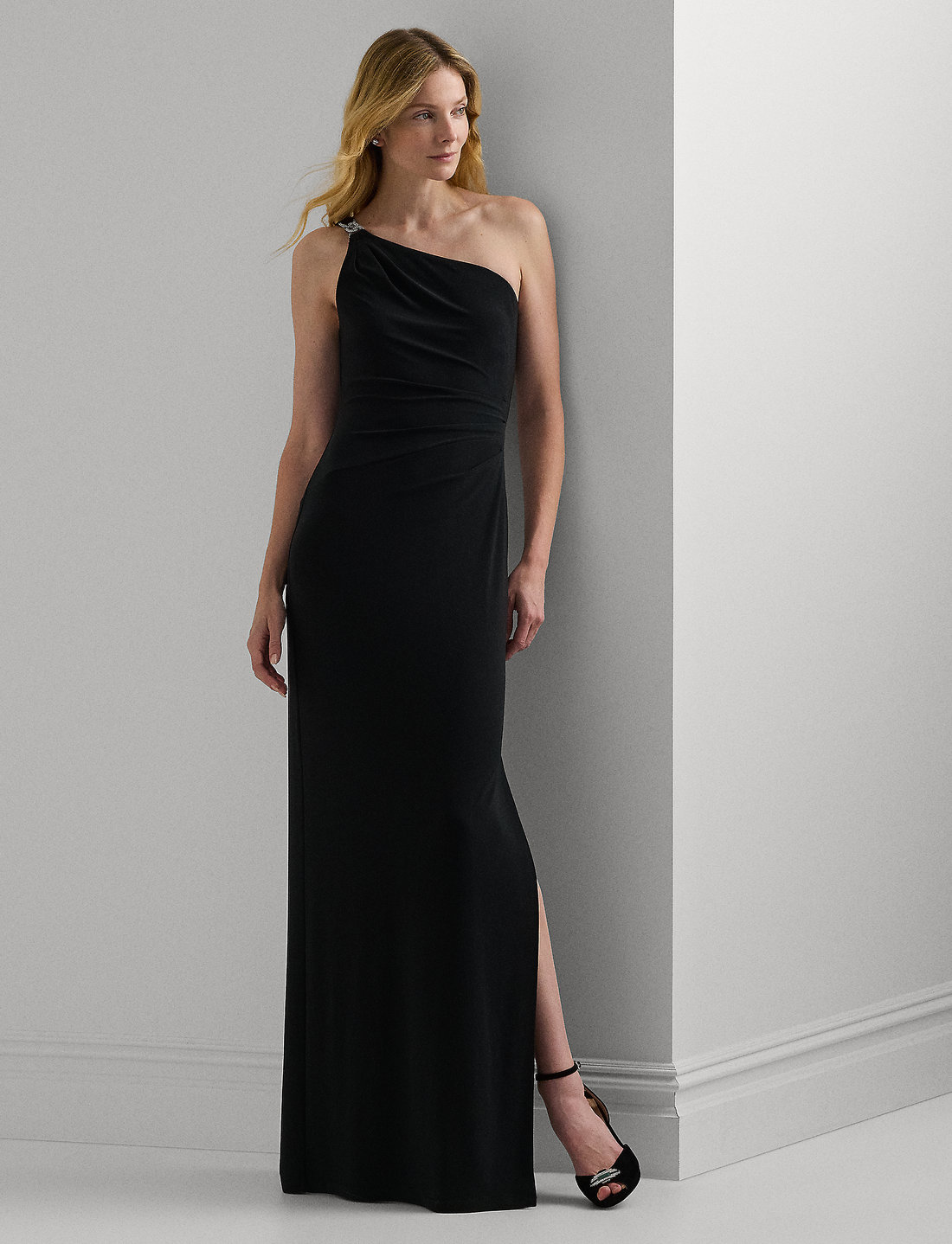 Lauren Ralph Lauren Jersey One shoulder Gown Maxi dresses Boozt