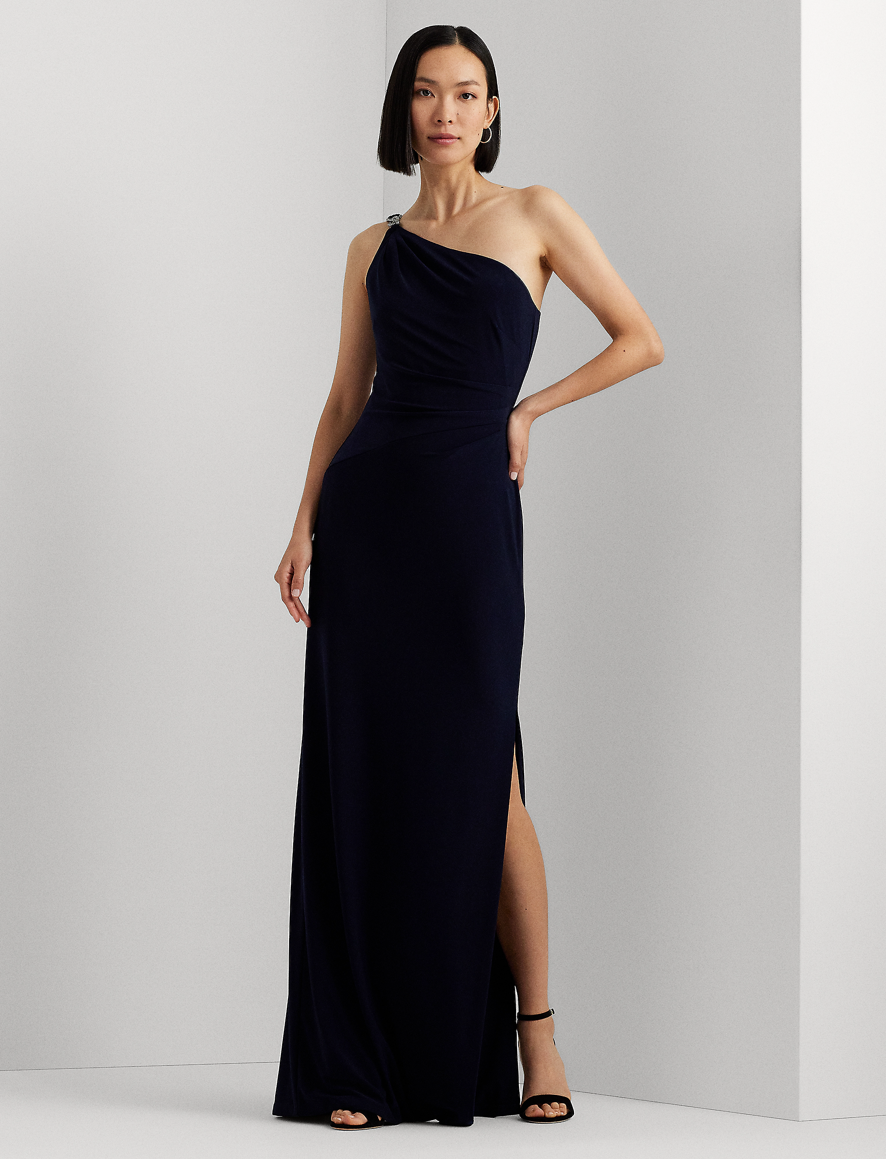 Lauren Ralph Lauren Jersey One-Shoulder Gown - Kleider - LIGHTHOUSE NAVY / blue