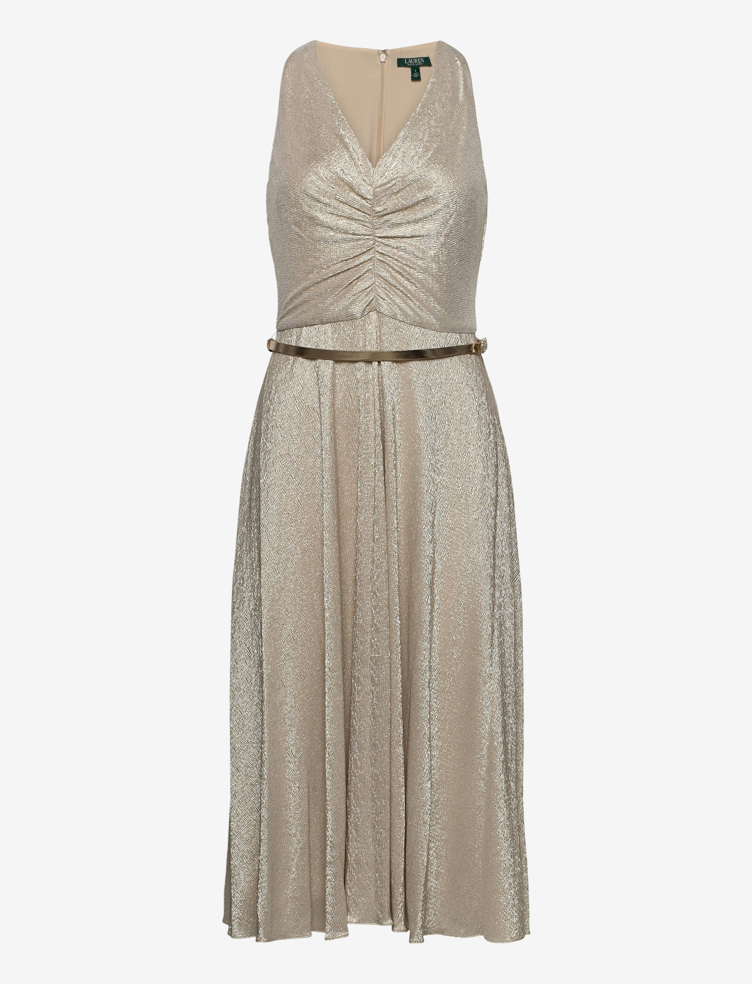 Lauren Ralph Lauren - Metallic Bodre Dress - new champagne/lig - 1