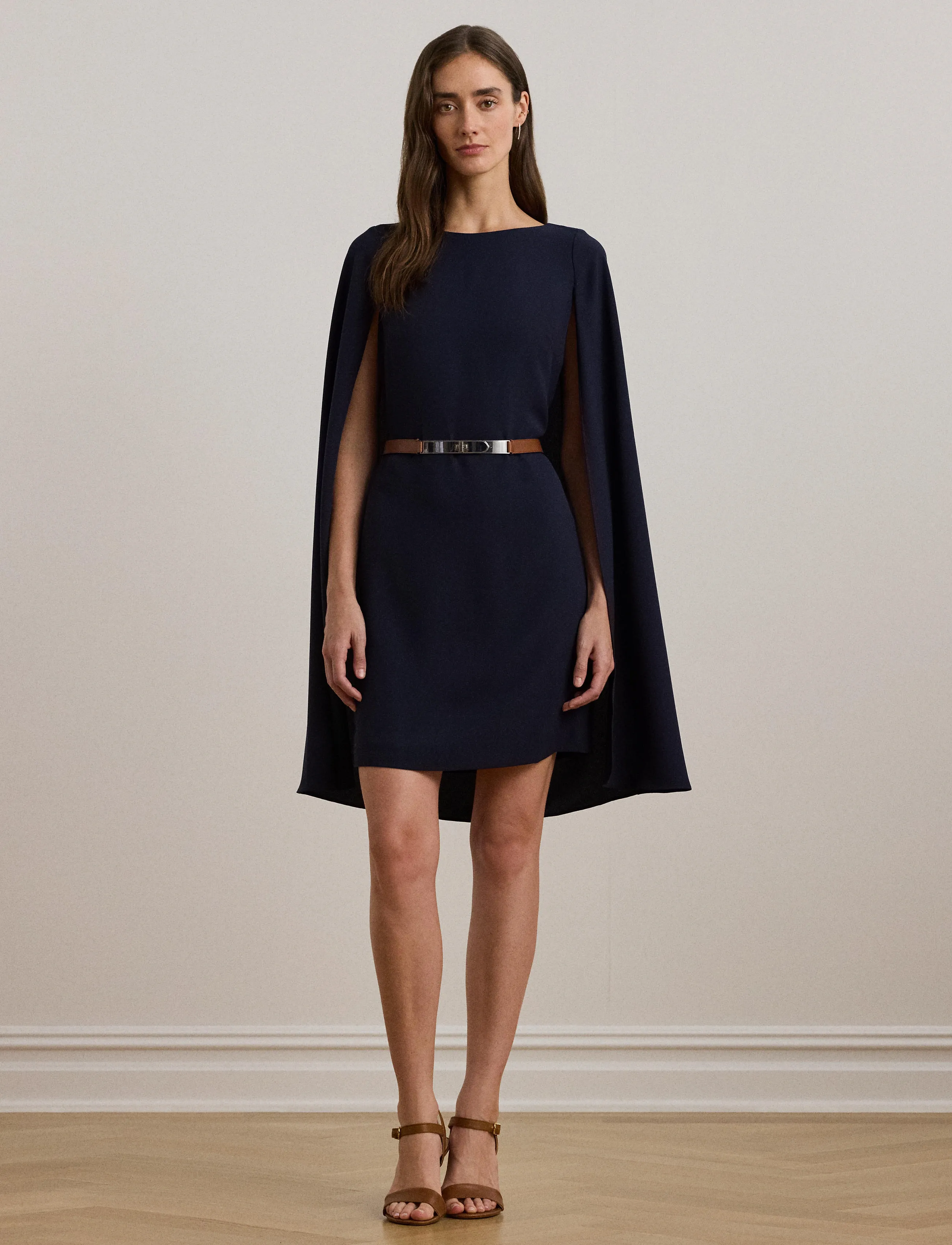 Cape Georgette Cocktail Dress 3