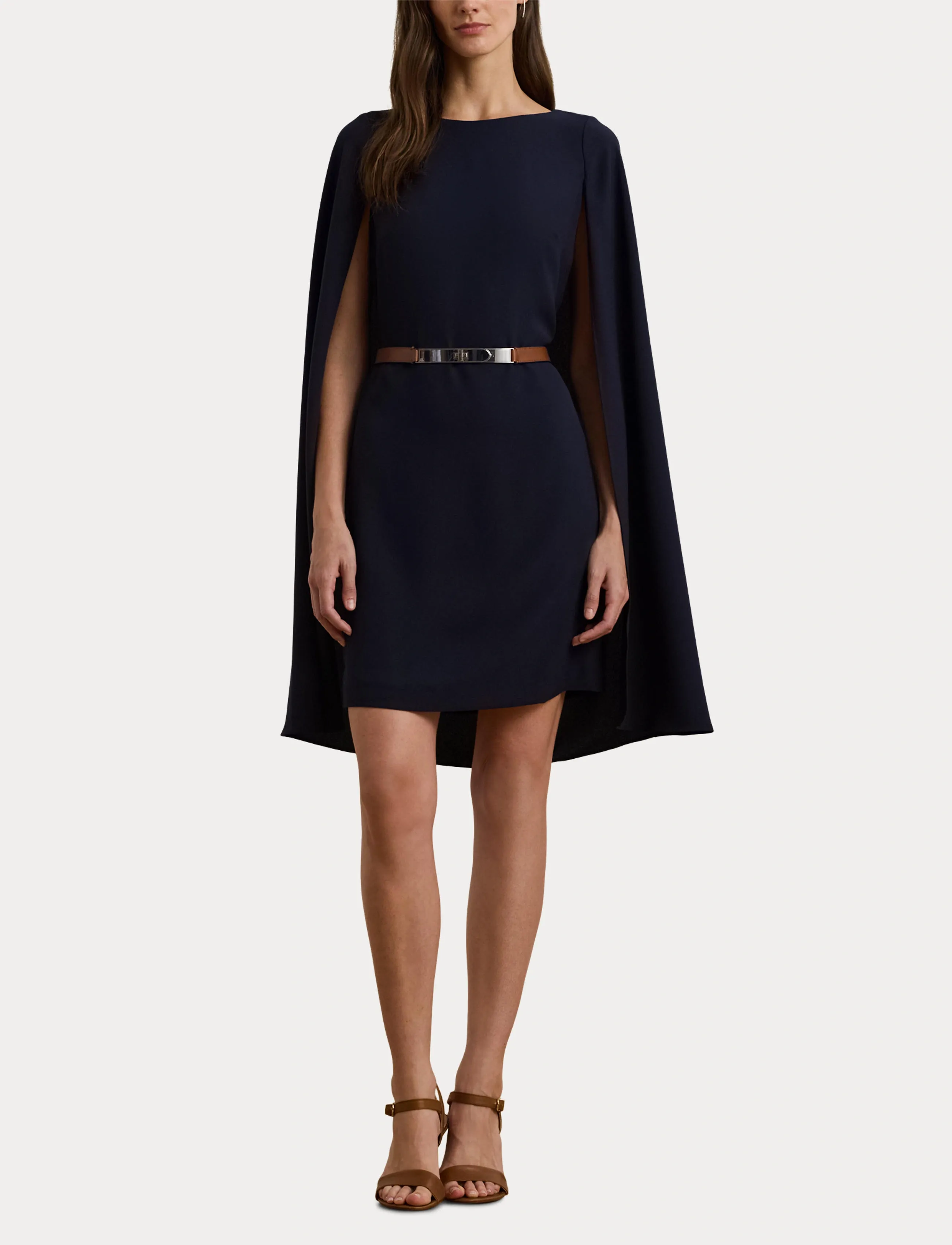 Cape Georgette Cocktail Dress 4