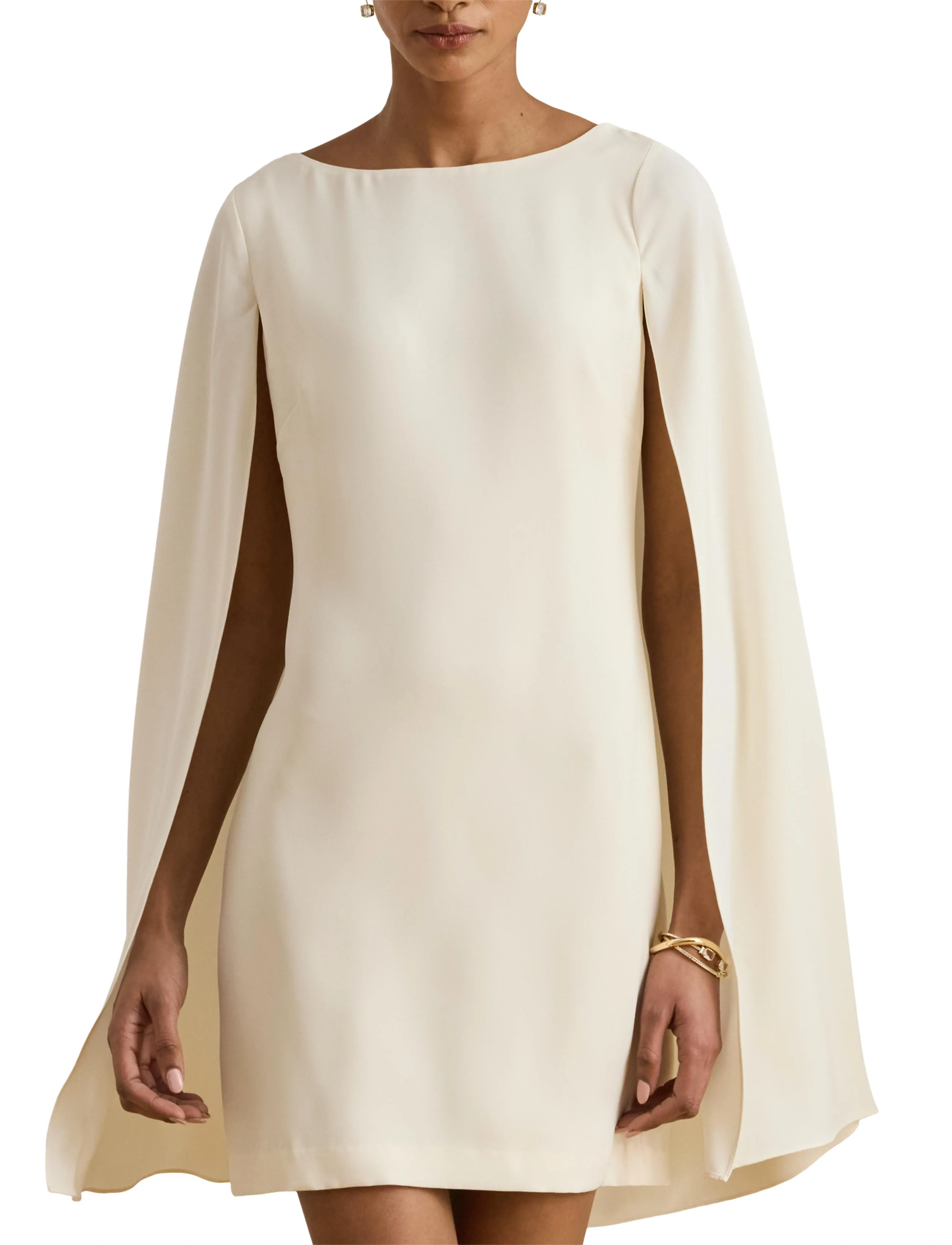 Cape Georgette Cocktail Dress 5